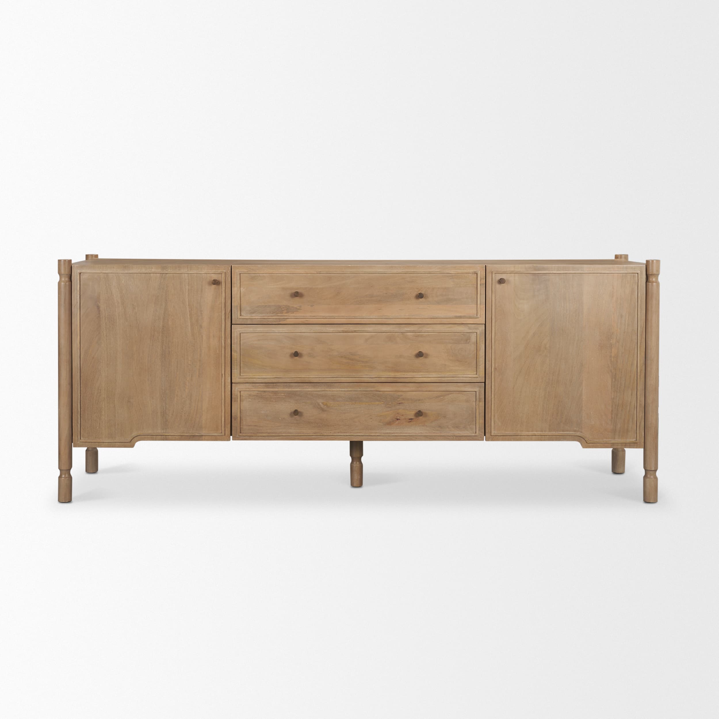 Phil Light Brown Wood 2 Door 3 Drawer Closed Sideboard — product photograph