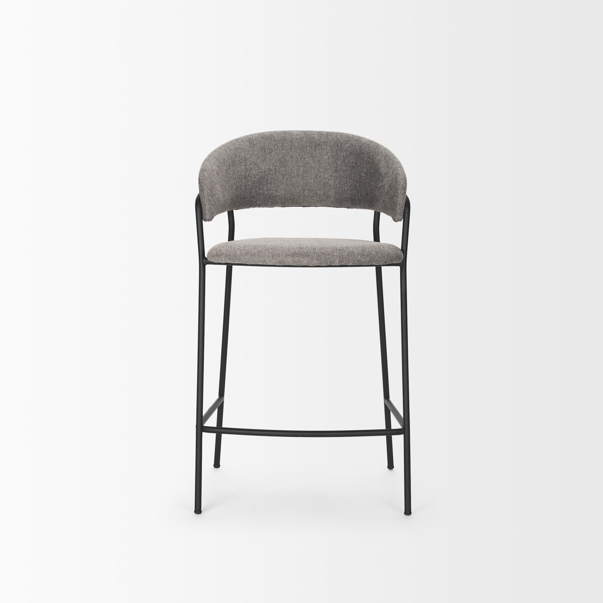 Carolyn Low Back 25.9in Seat Counter Stool | Gray Fabric — product photograph