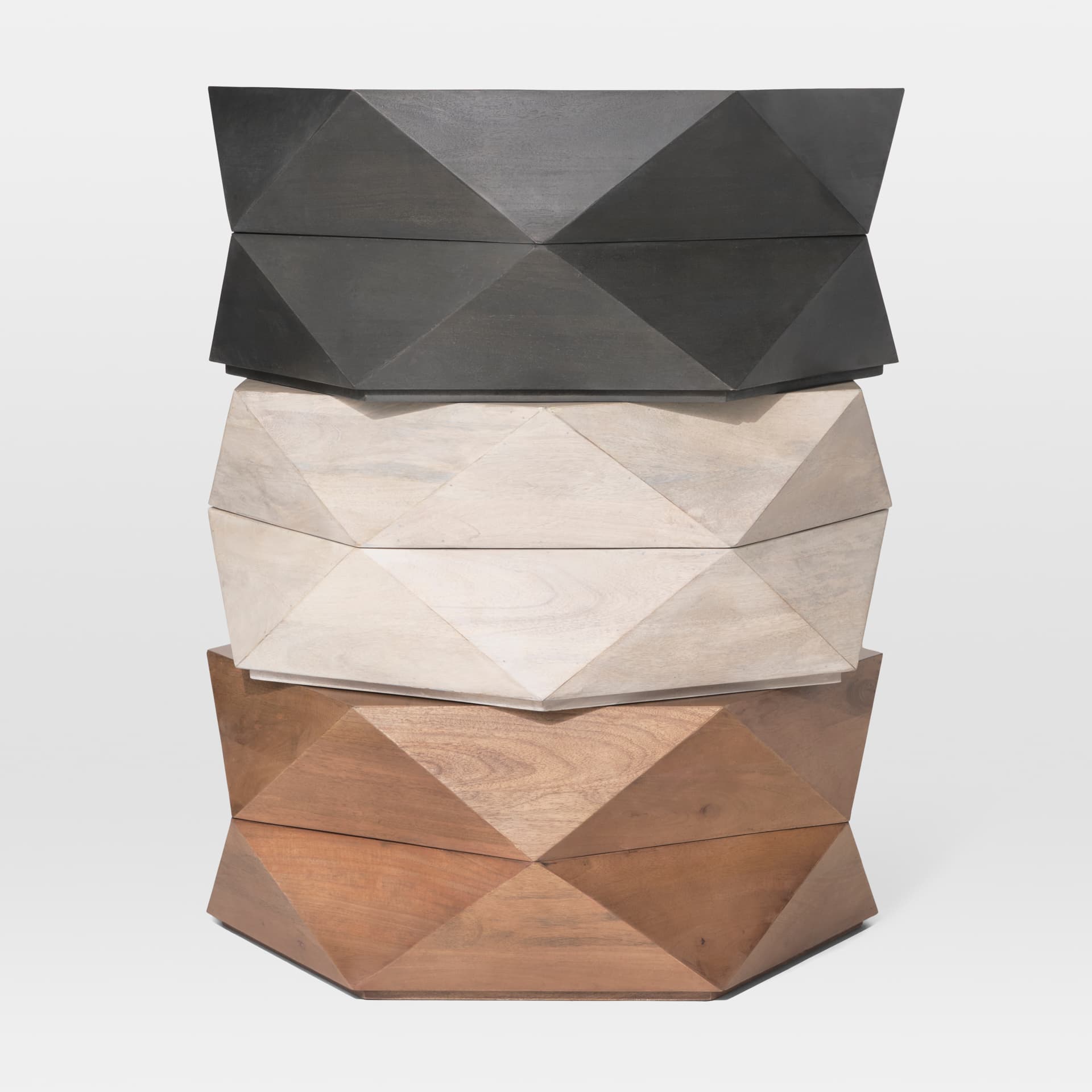 Arreto 36" Hexagonal Hinged Solid Wood Top and Base Coffee Table — product photograph