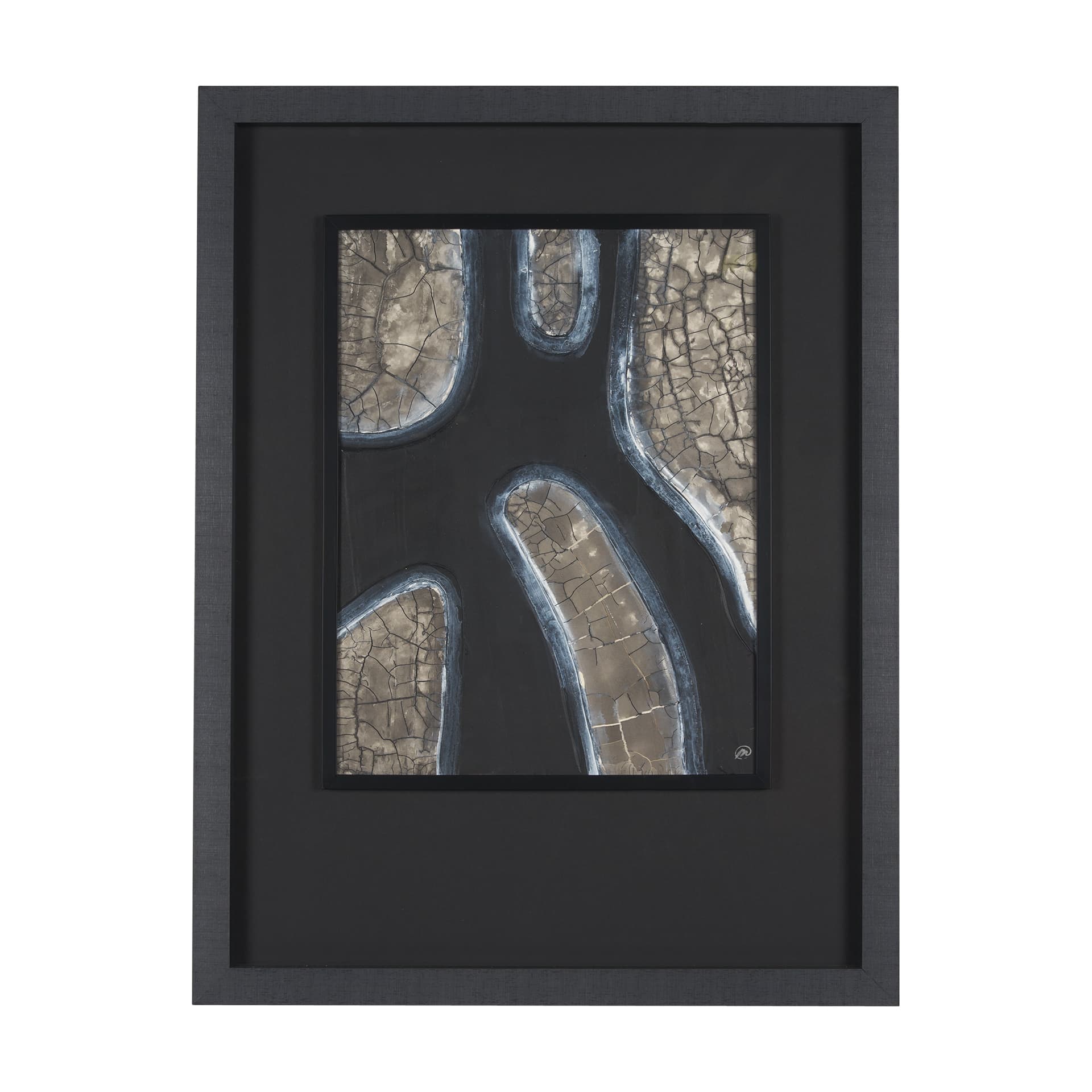 Contrasting Paths I by Studio M a handmade Original Framed 3D Textured Artwork under Glass — product photograph