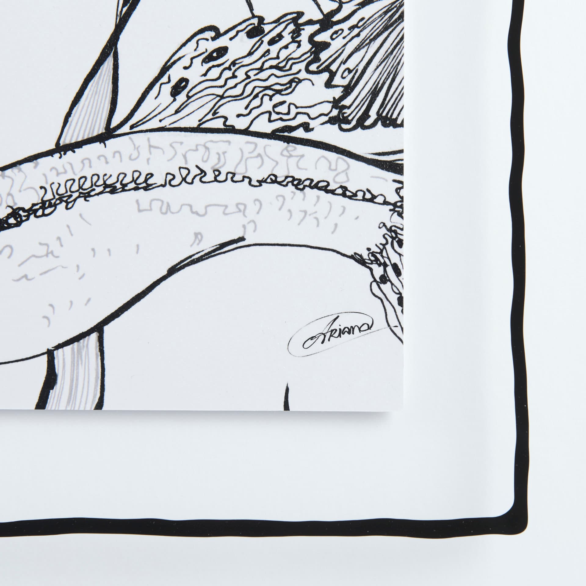 Fish White by Mercana Studio a Hand Embellished Textured Framed Art Print Matted under Glass — product photograph