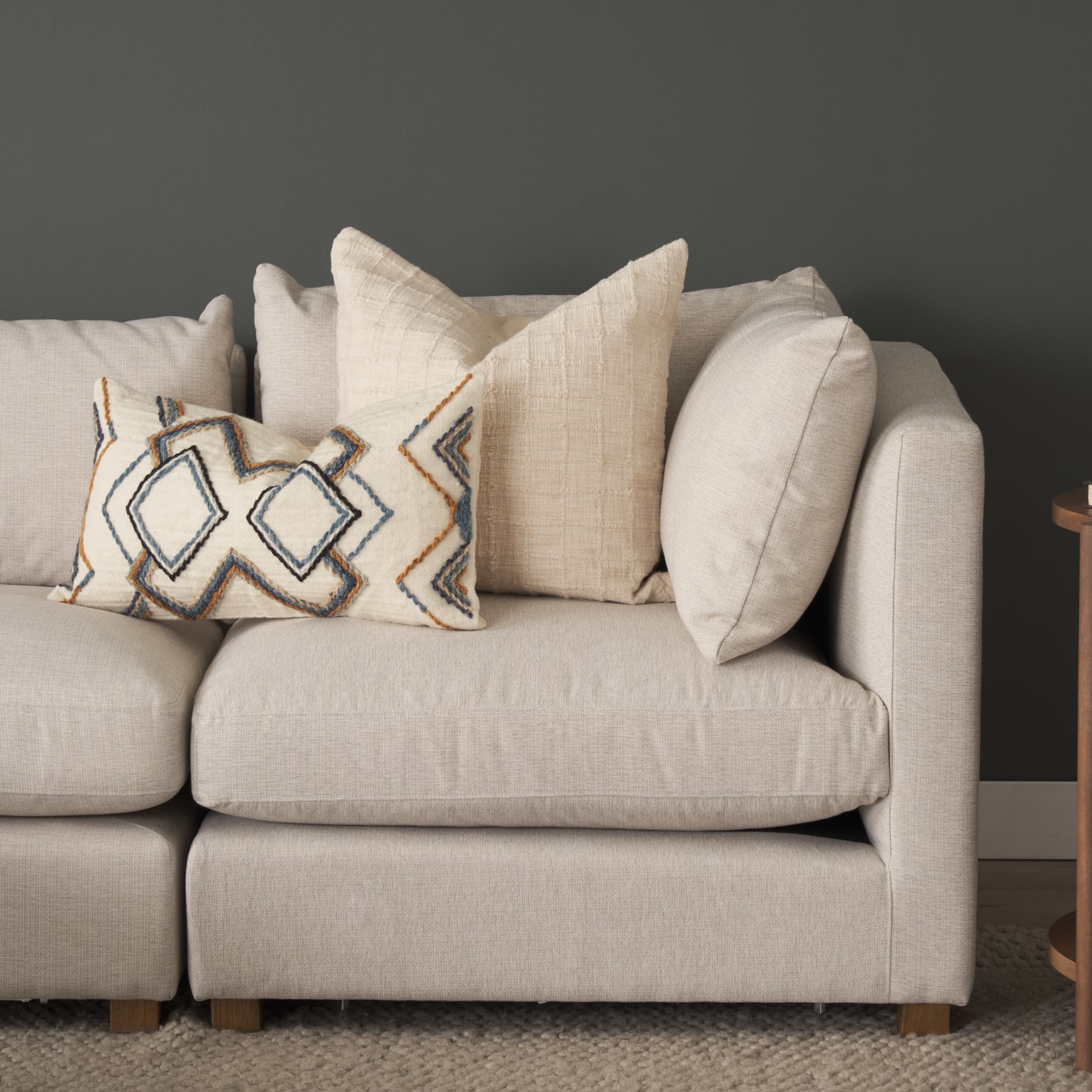 Kitt 14x26 Cream Multi Colored Patterned Lumbar Pillow Cover — product photograph