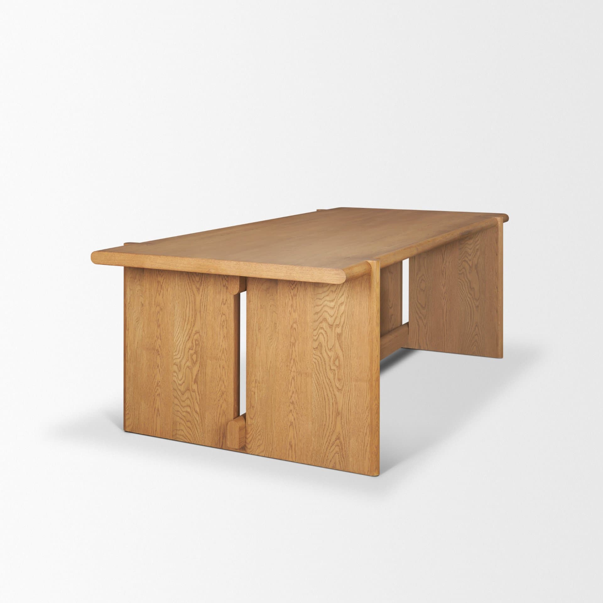 Rowan 94"L x 44"W Rectangular Dining Table | Modern | Light Brown Oak Wood | Seats 8 — product photograph