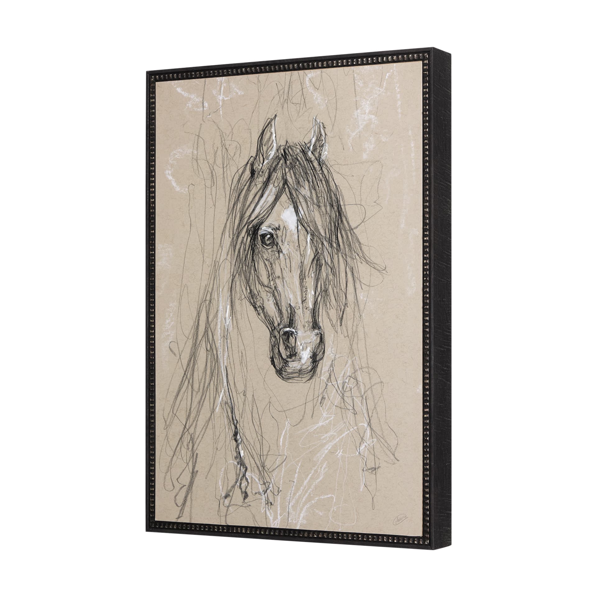 Sketch of Animal VII (Horse) by Mercana Studio a Hand Embellished Textured Framed Art Print — product photograph