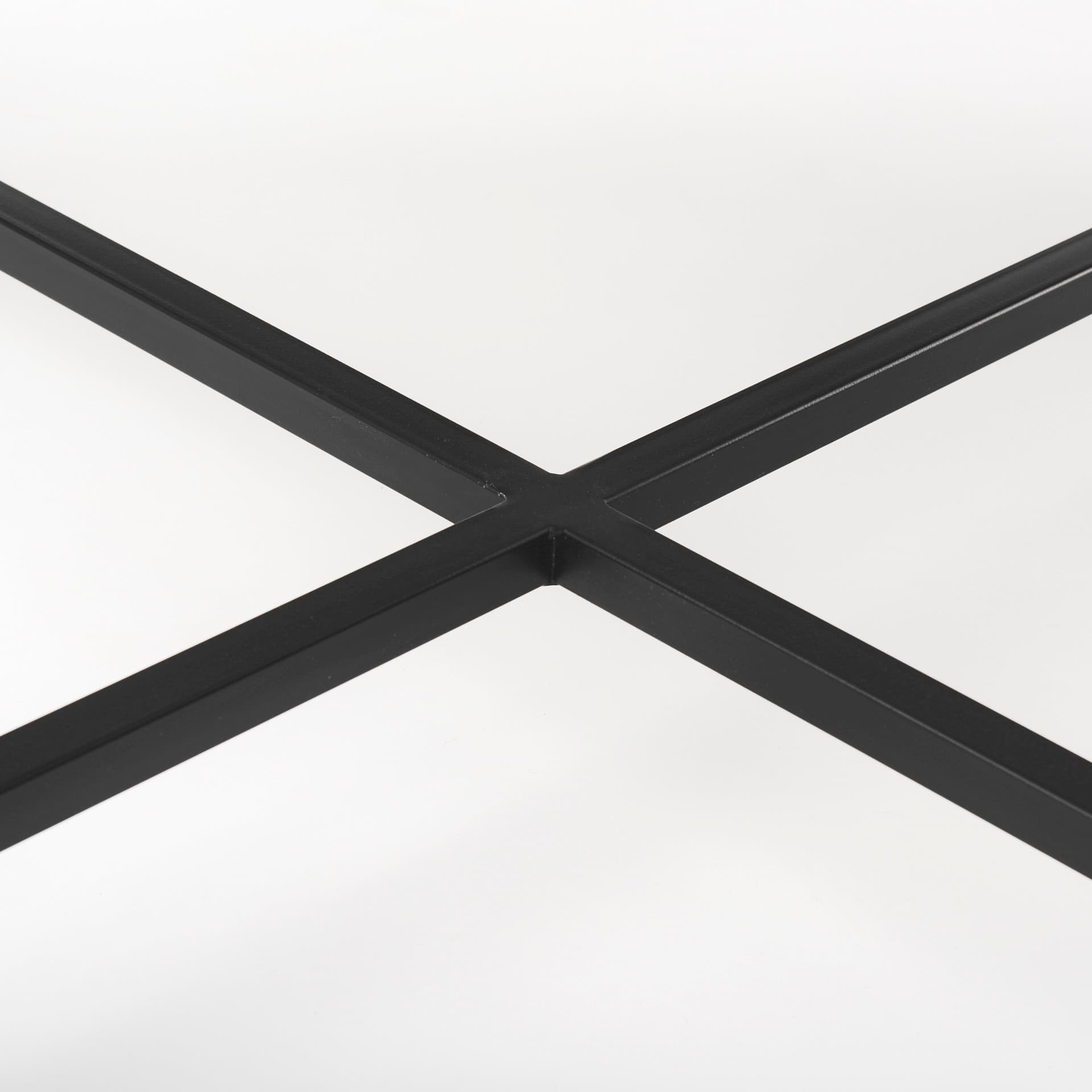 Lucas 30x30 White Marble Top Black Metal Base Coffee Table — product photograph
