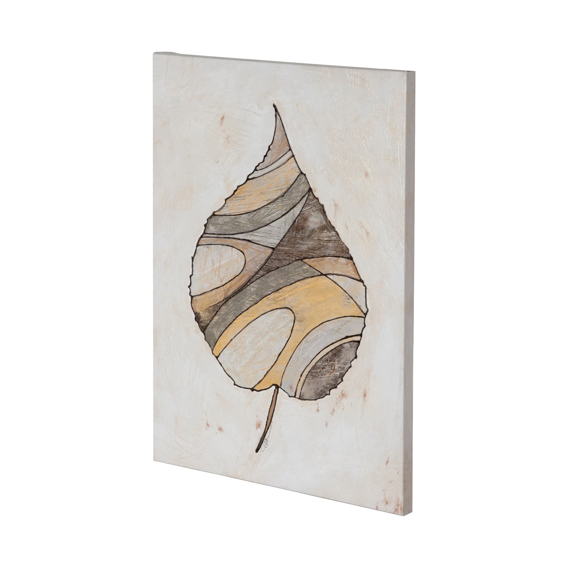 Leafy Patterns 1 by Filippo Ioco a Hand Embellished Textured Canvas — product photograph