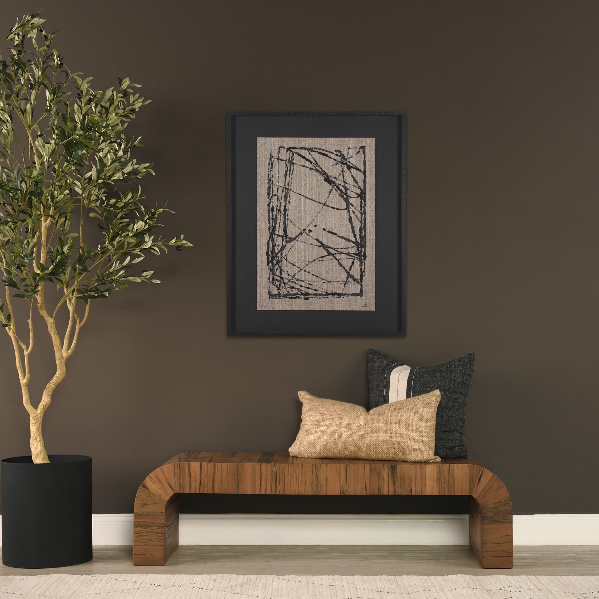 Modern Work 2 by Mercana Studio a Hand Embellished Textured Framed Art Print Matted under Glass — product photograph