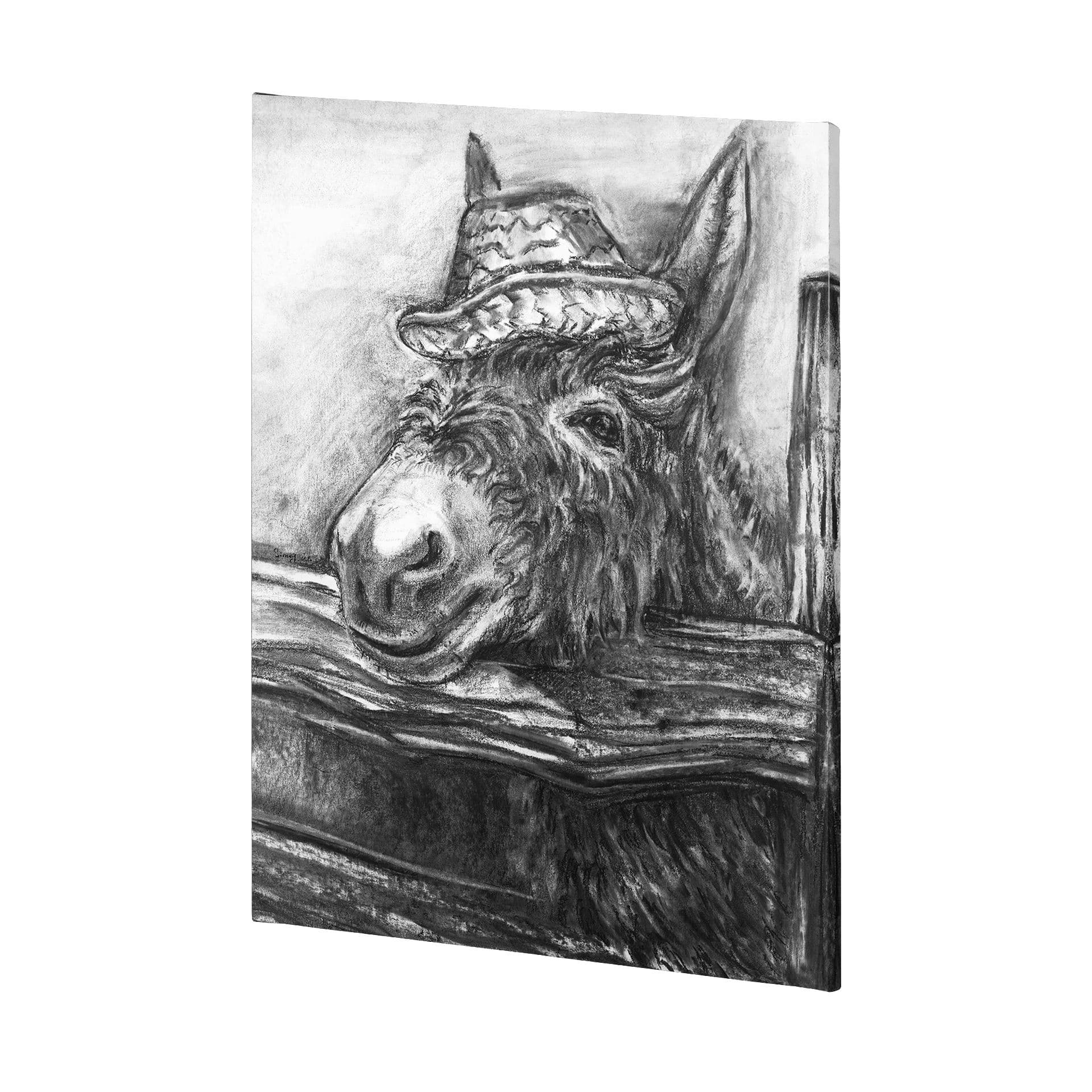 Donkey I by Mercana Studio a Hand Embellished Textured Canvas — product photograph