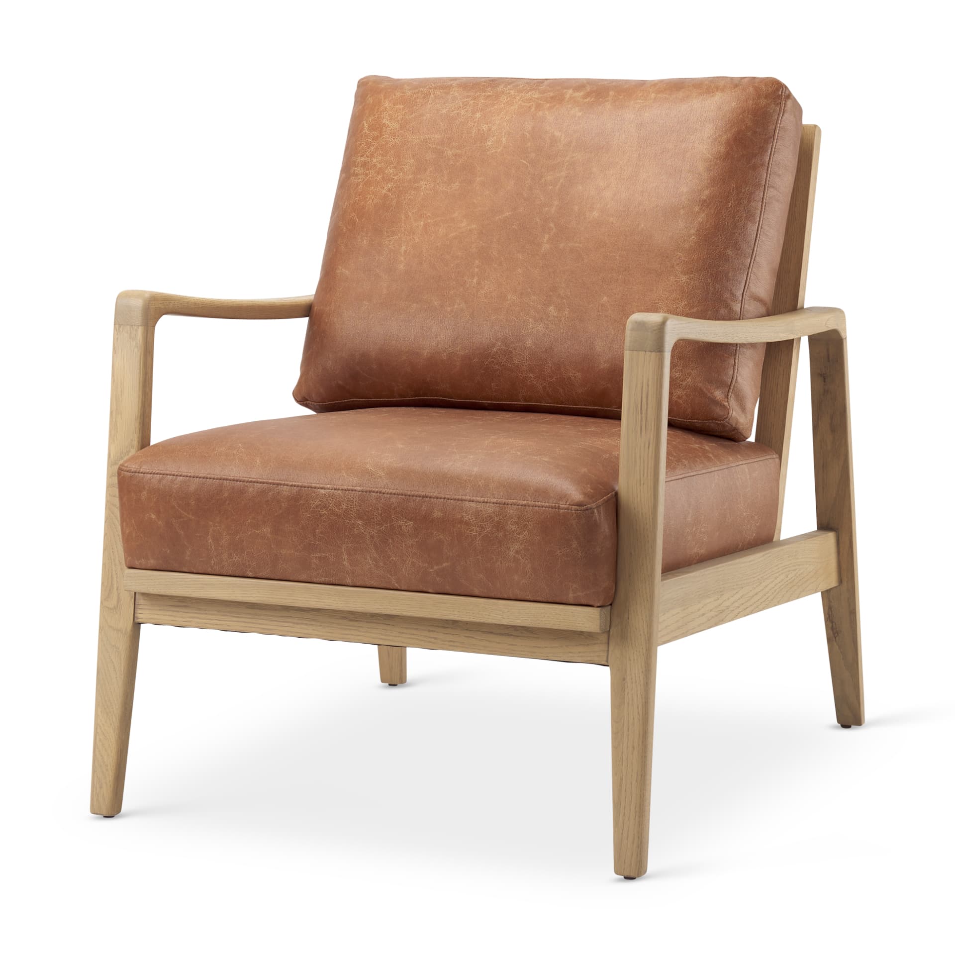 Raeleigh Tan Faux Leather Accent Chair — product photograph