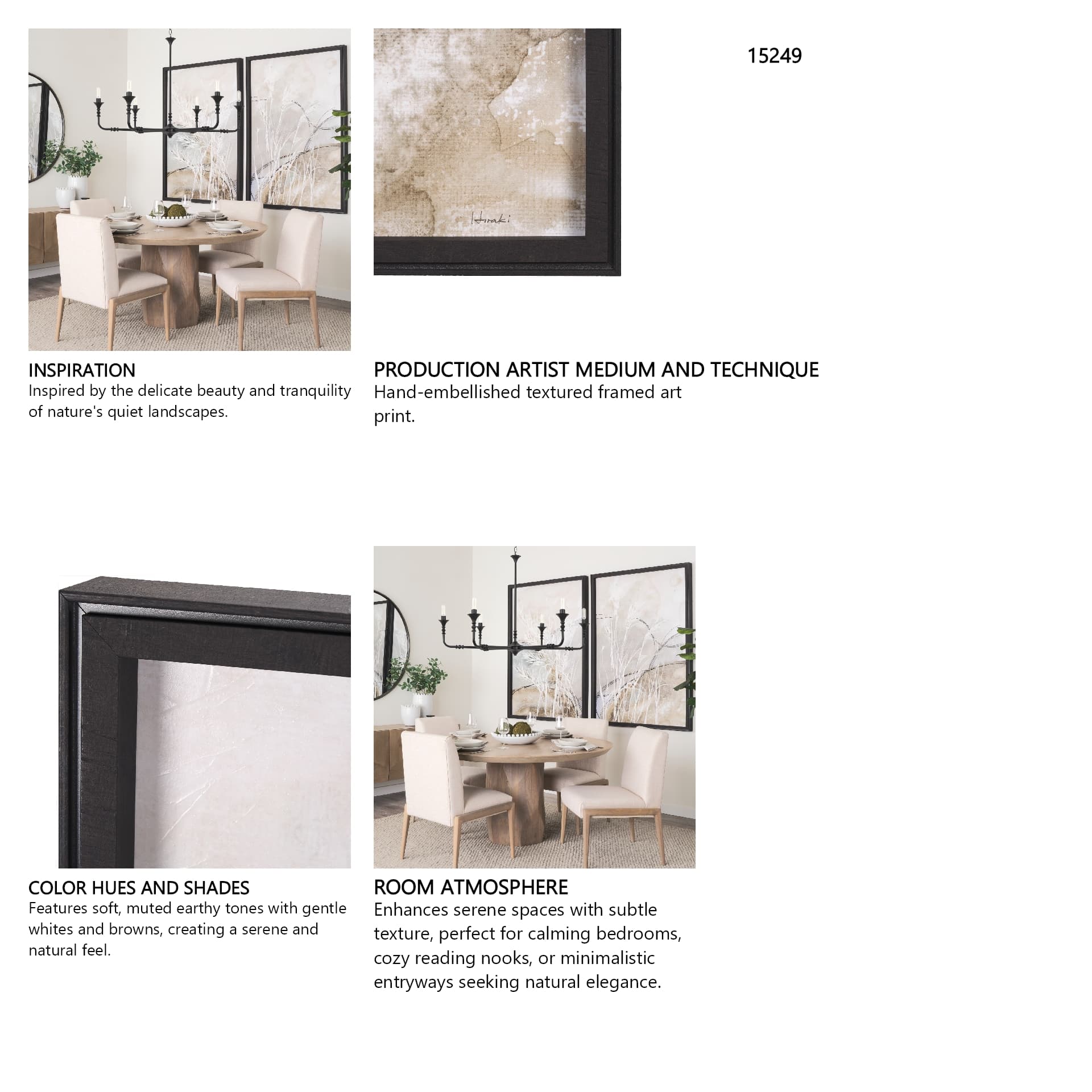 Blowing Grass I by Mercana Studio a Hand Embellished Textured Framed Art Print — in a styled room