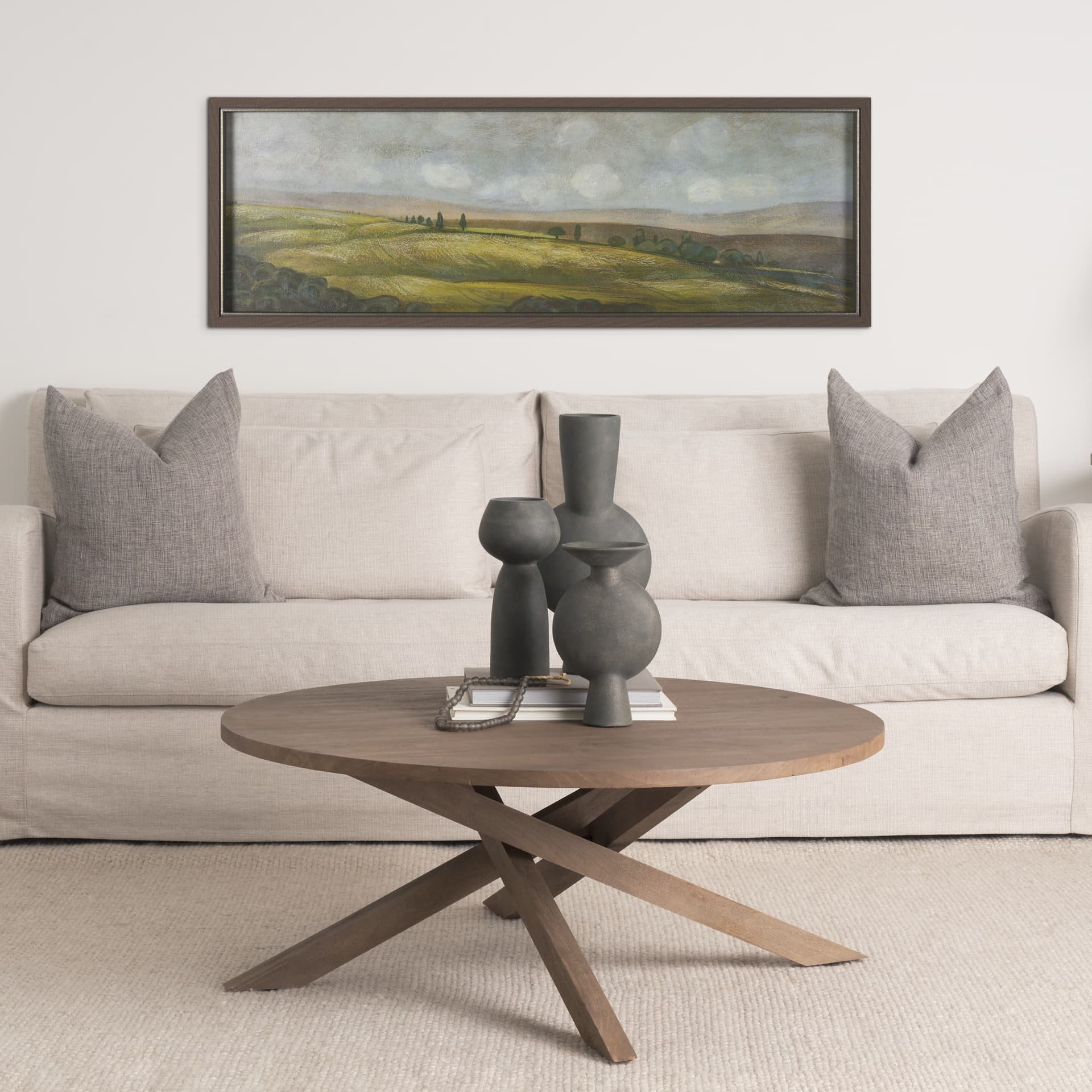 Tuscan View I by Mercana Studio a Framed Art Print — in a styled room