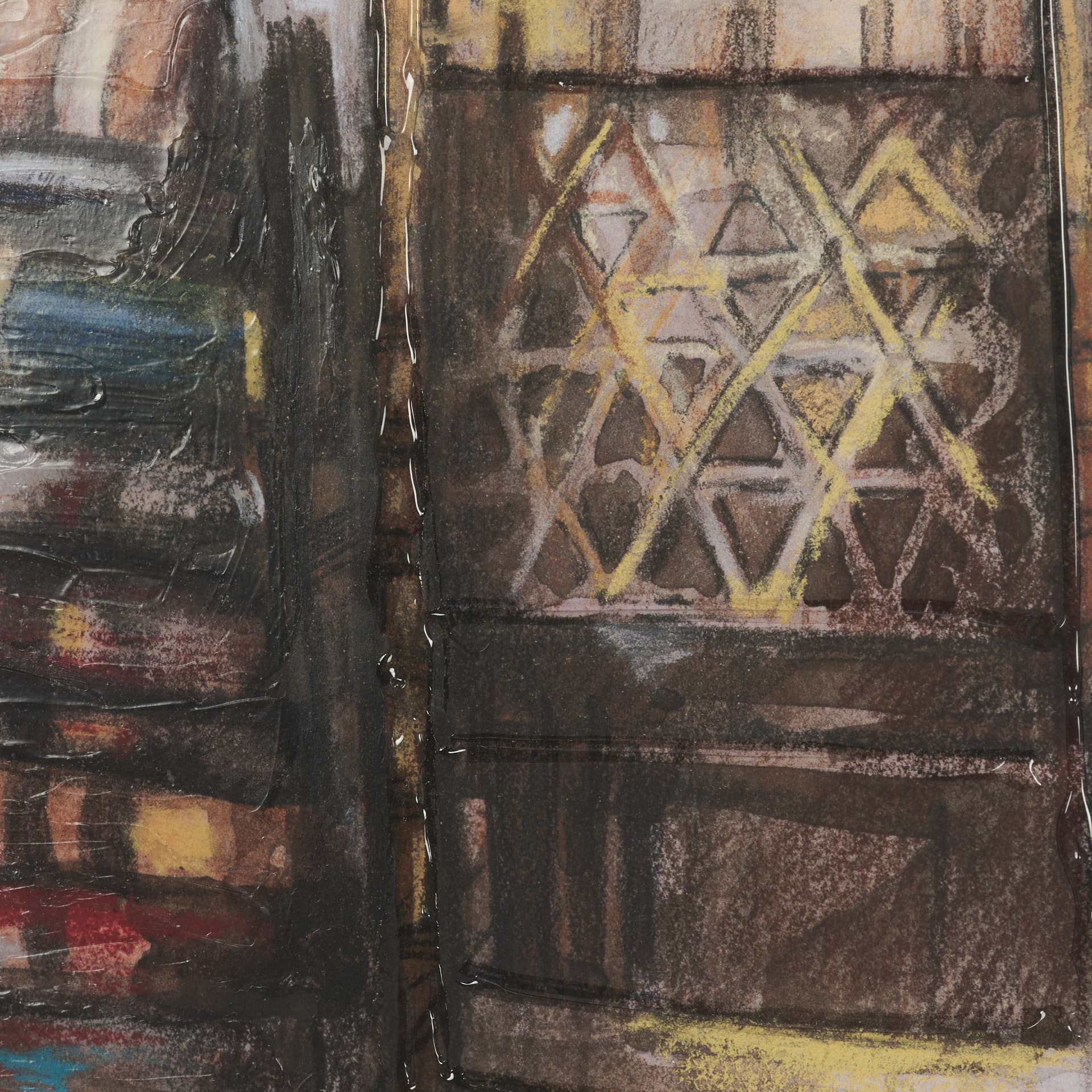 At The Cabin III by Mercana Studio Hand Embelished Framed Artwork Matted under Glass — product photograph