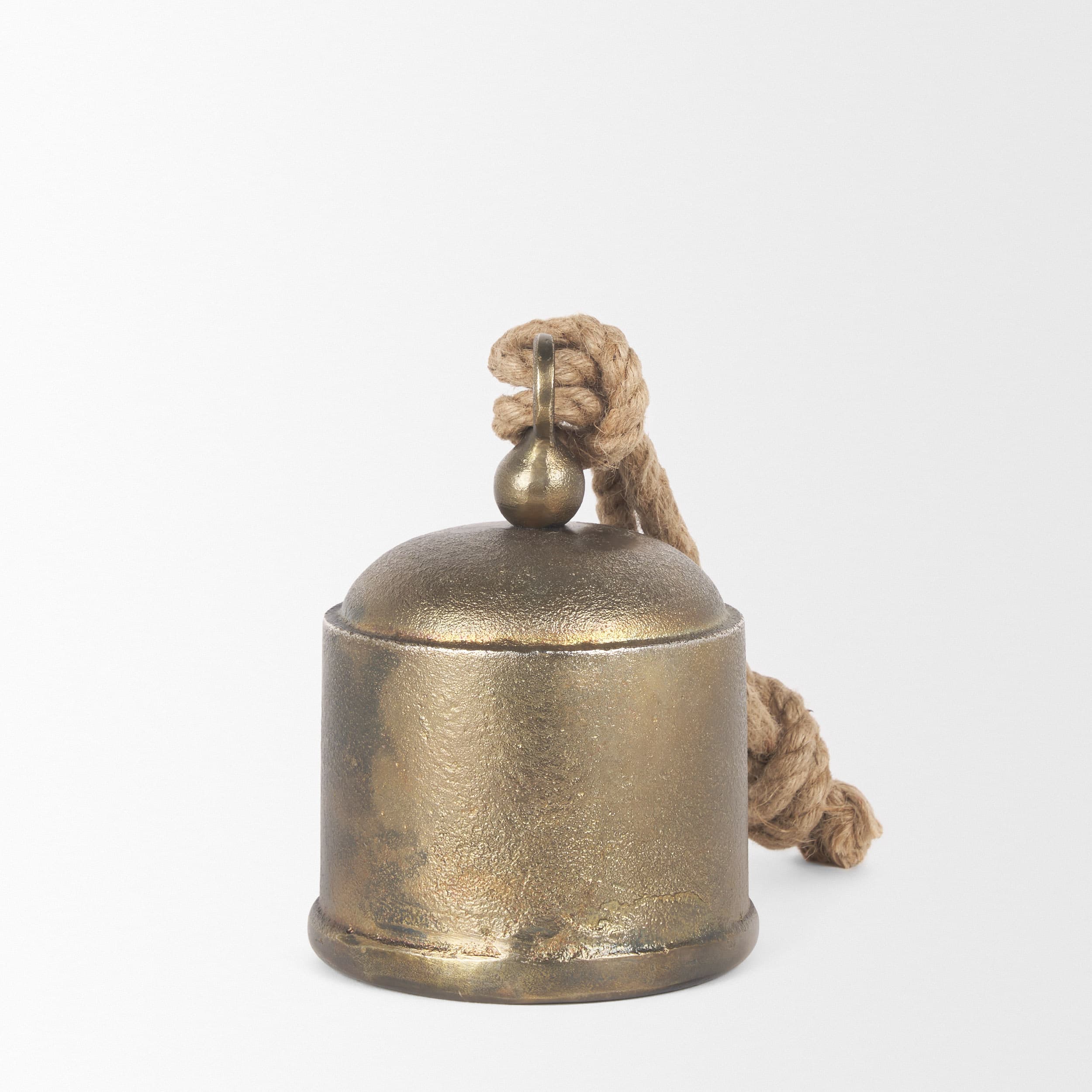 Quincy Medium Gold Metal Decorative Bell Object — product photograph