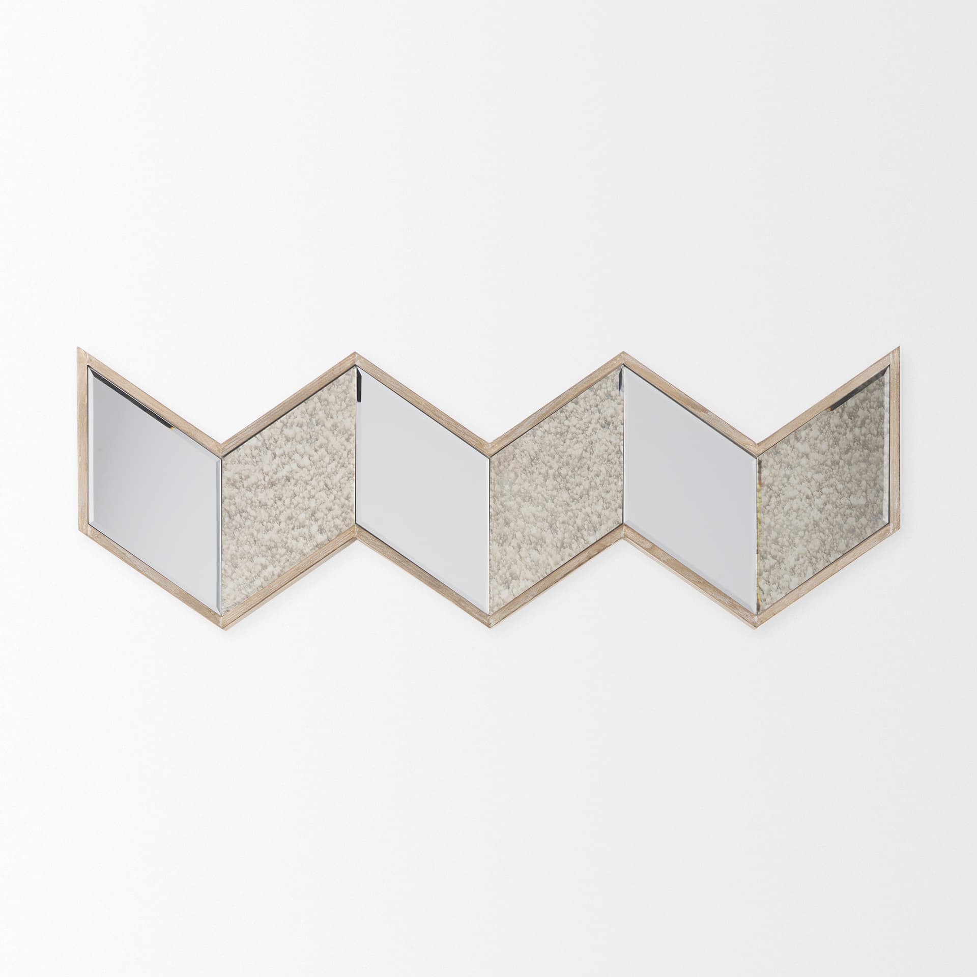 Cheveronna 36x12 Light Brown Wood Frame Mirror — product photograph