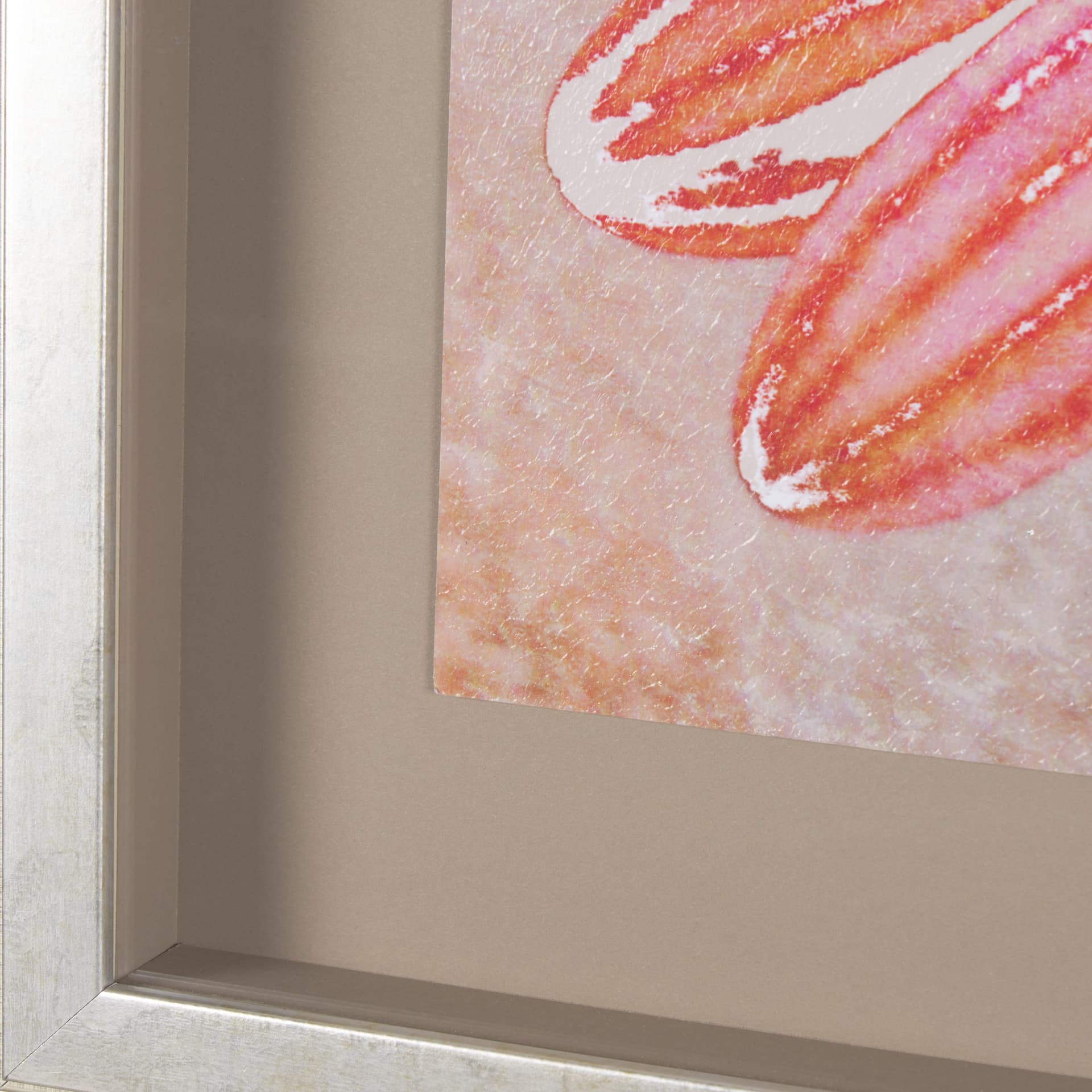 Subtle Florals I by Mercana Studio a Hand Embelished Textured Framed Art Print Matted under Glass — product photograph