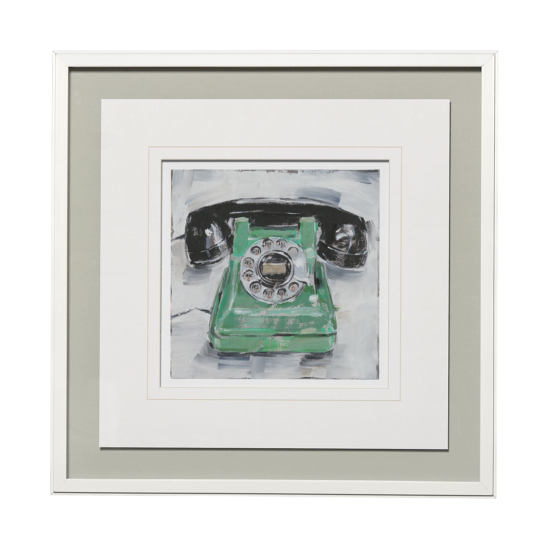Retro Phone III by Ethan Harper a Framed Art Print Matted under Glass — product photograph