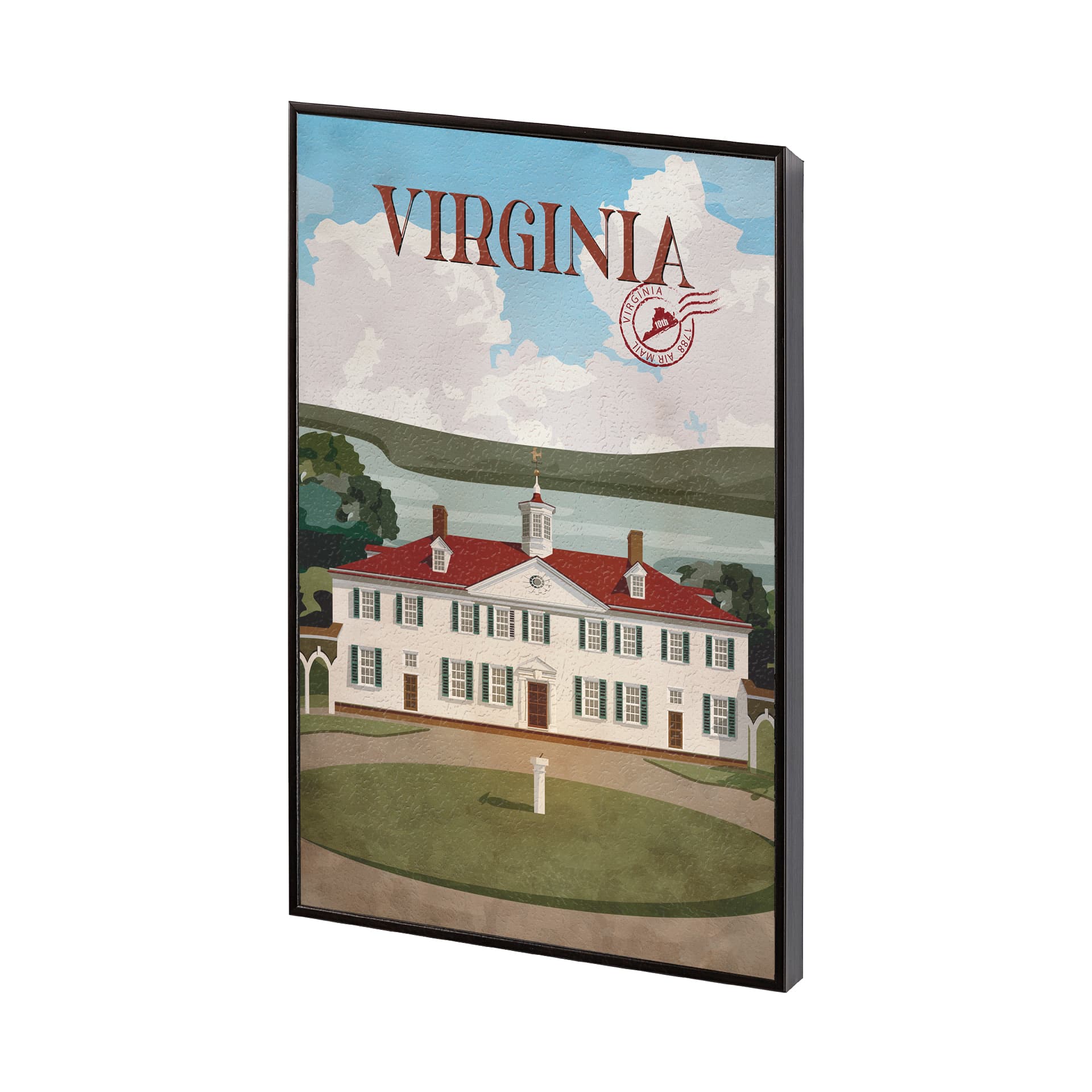 Virginia Go USA (SM) by Mercana Studio a Hand Embellished Decograph Framed Art Print — product photograph
