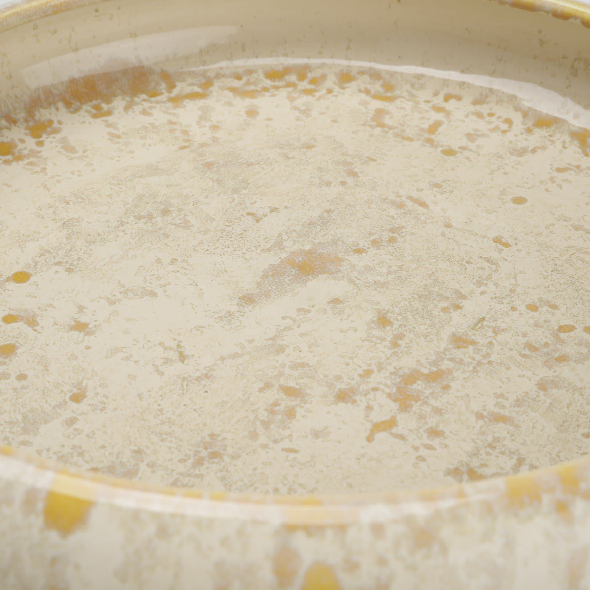 Ophelia Cream and Beige Glazed Terracotta Decorative Bowl — product photograph