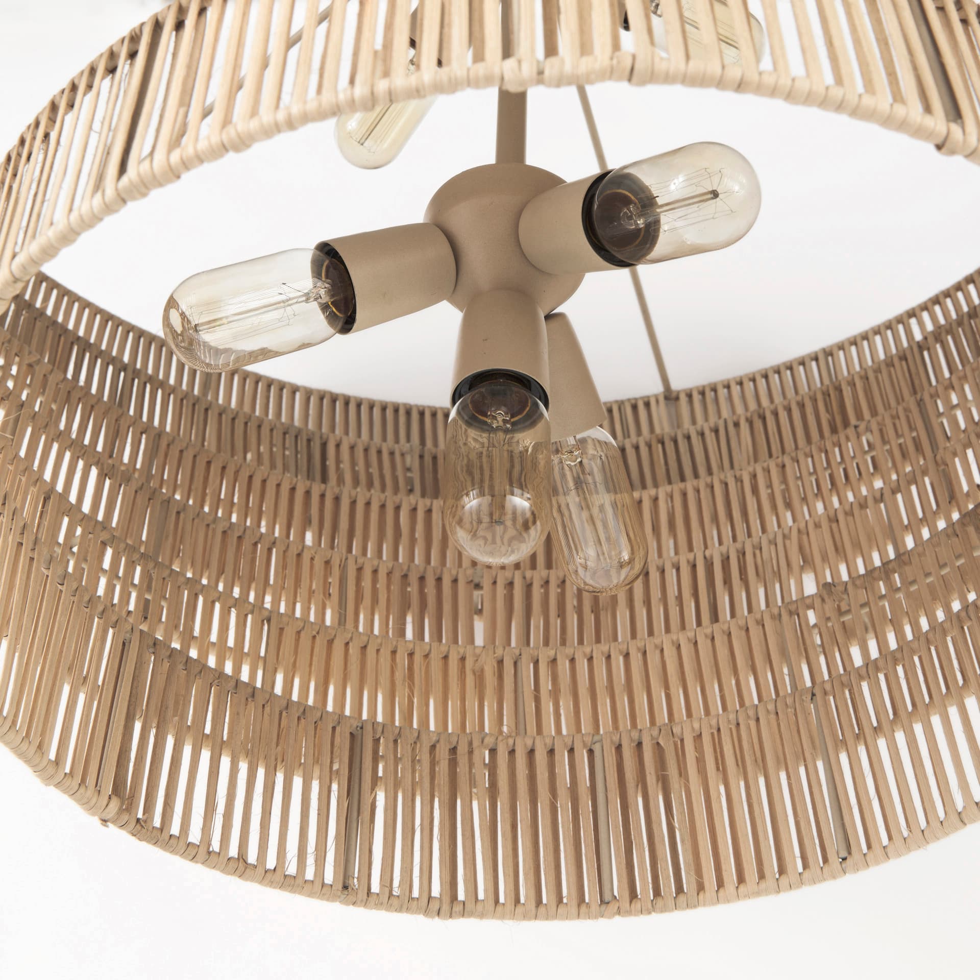 Marimba 40 L x 40 W x 24 H Natural Cane 6 Tier Chandelier — product photograph