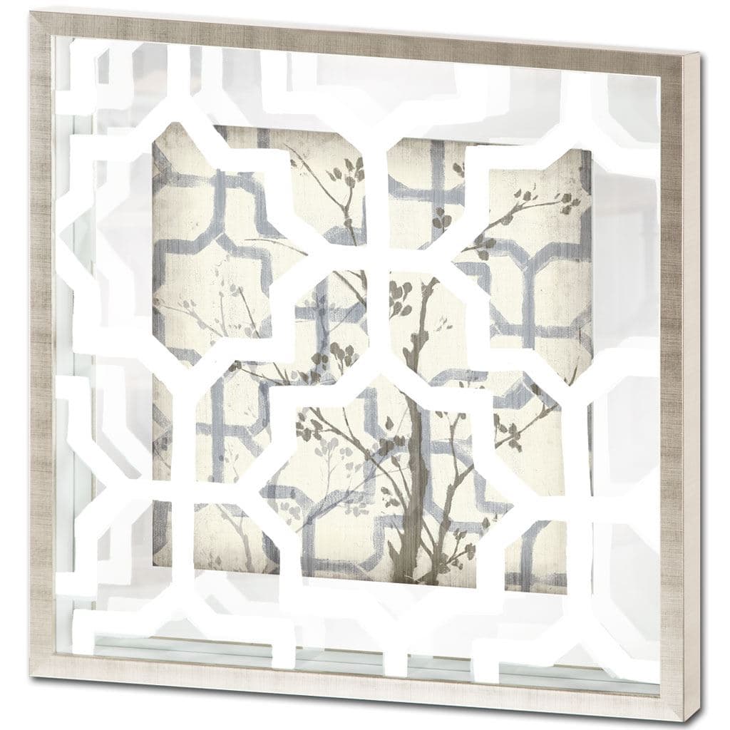 Silhouette & Pattern VI (MC) Jennifer Goldberger Hand Embelished Framed Art Print Matted under Glass — product photograph