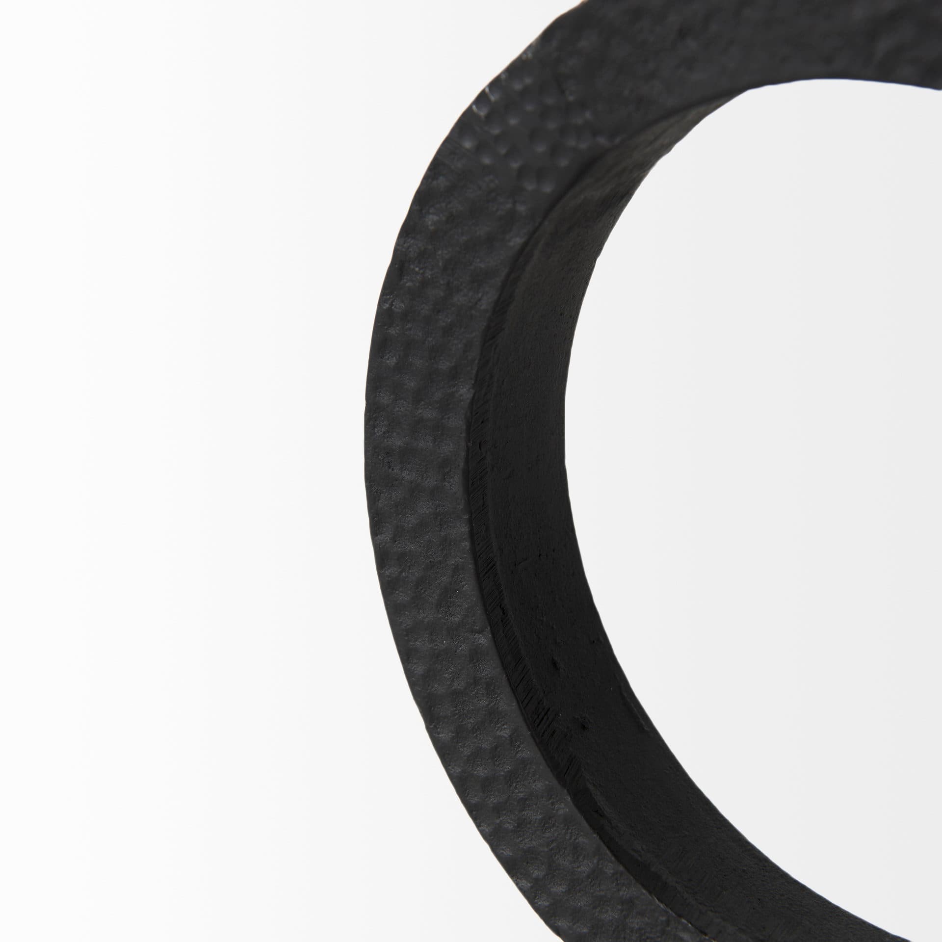 Rafiki Two Blackened Hammered Finish Metal Conjoined Circles — product photograph