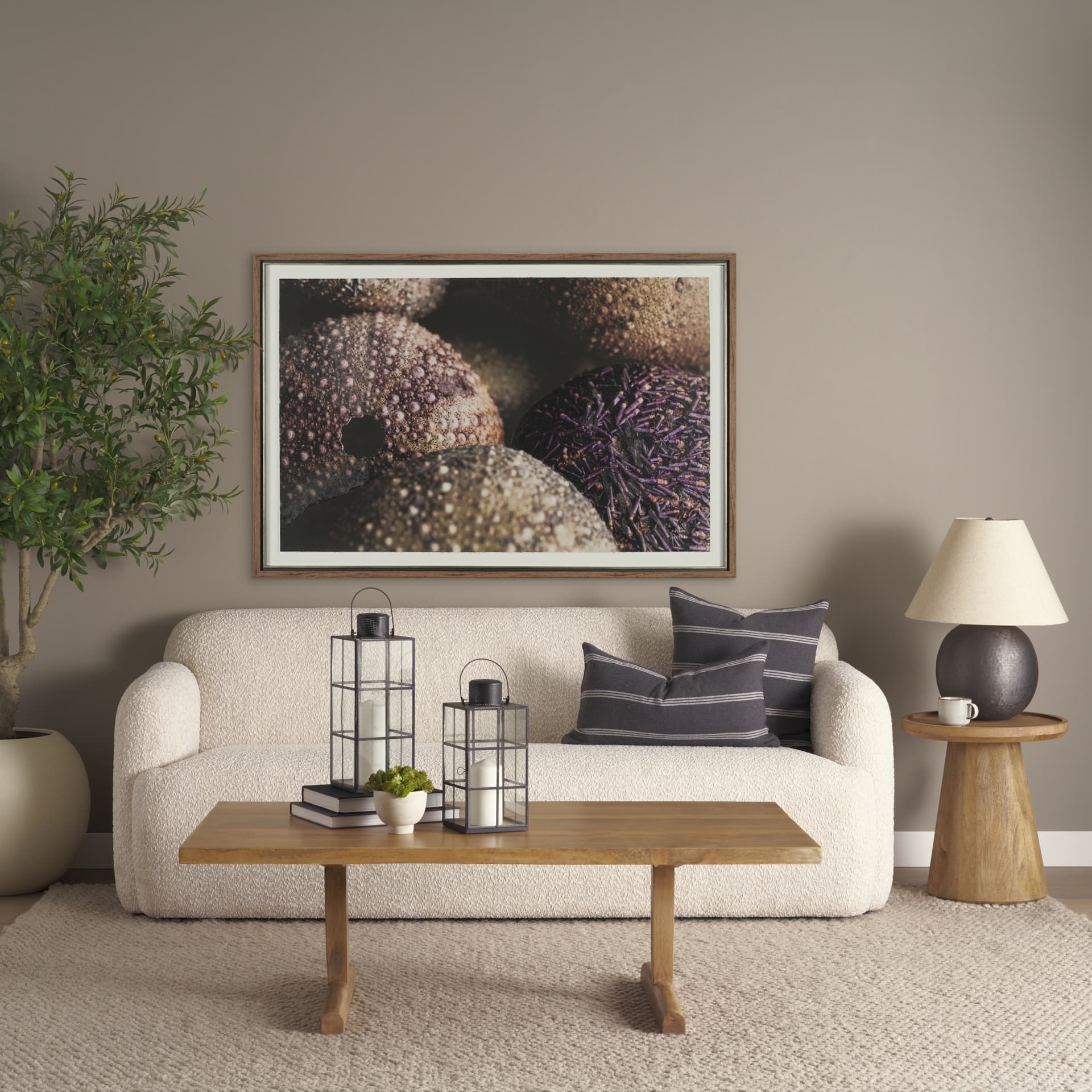 Takoda Light Brown Wood Tapered Drum Accent Table — product photograph