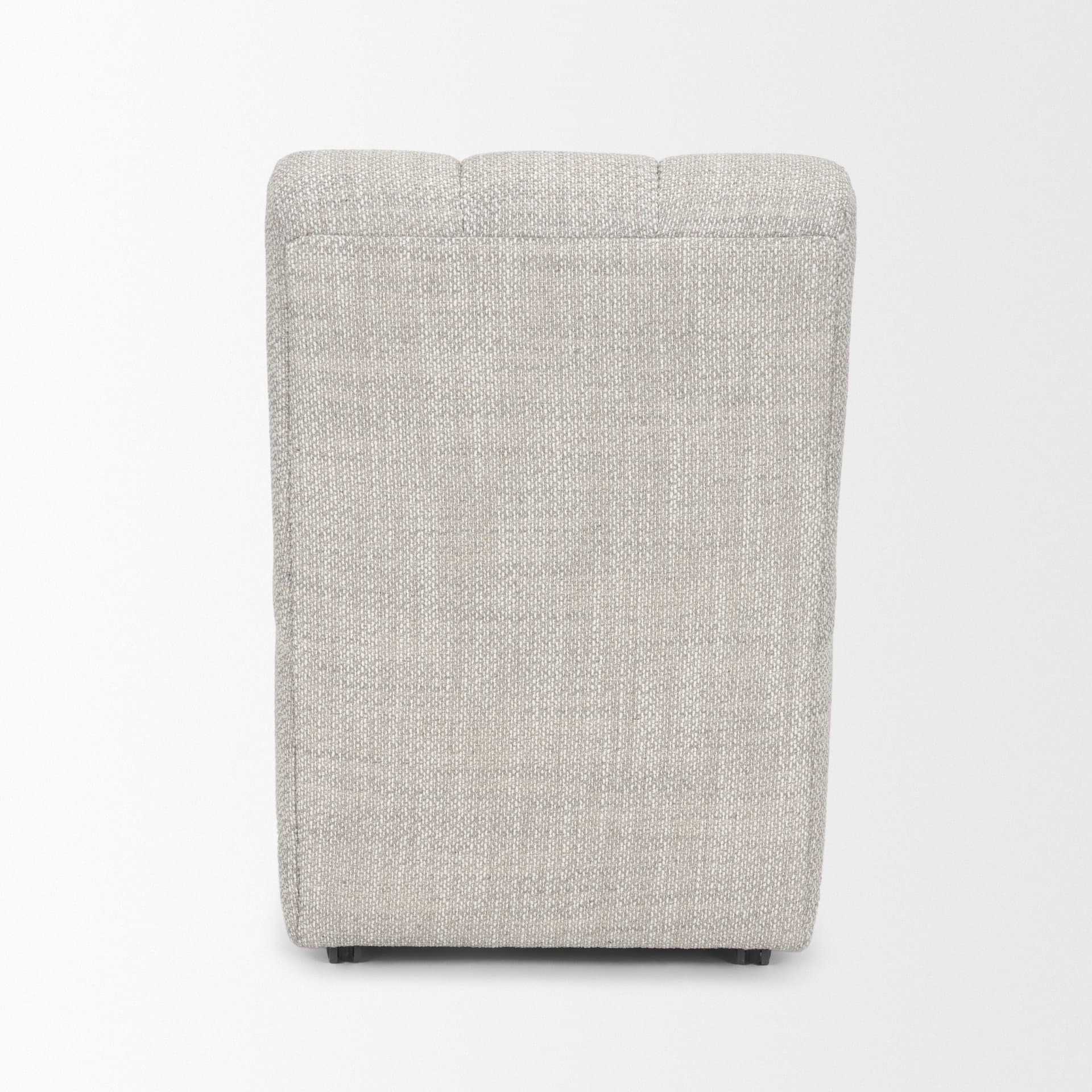 Wilkins Barrel Back Dining Arm Chair | Gray Fabric w/ Wood — product photograph