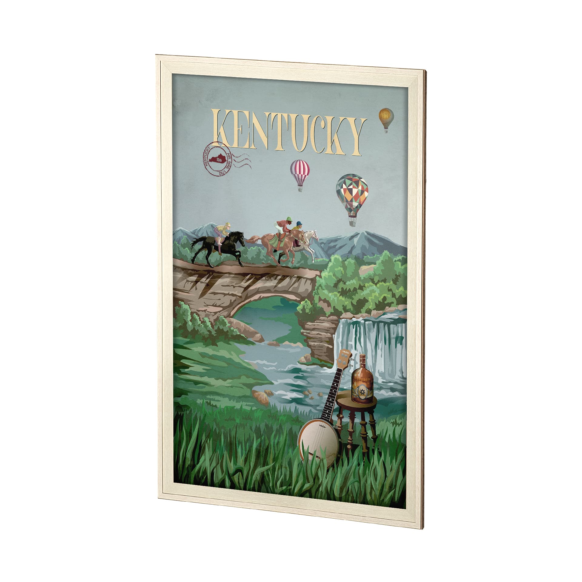 Kentucky Go USA (XL) by Mercana Studio a Hand Embellished Decograph Framed Art Print under Glass — product photograph