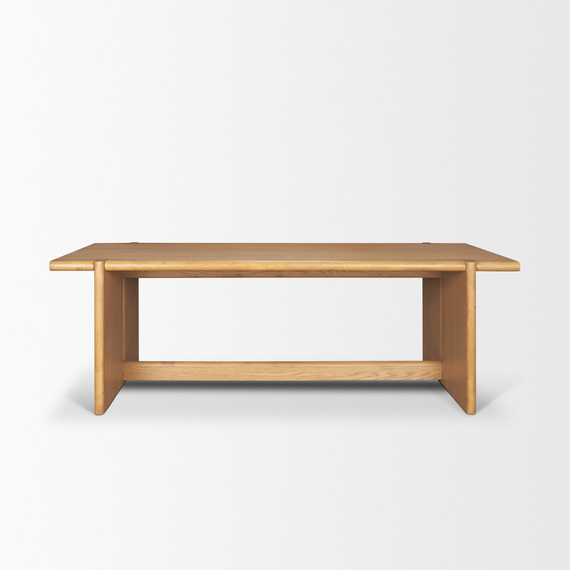 Rowan 94"L x 44"W Rectangular Dining Table | Modern | Light Brown Oak Wood | Seats 8 — product photograph