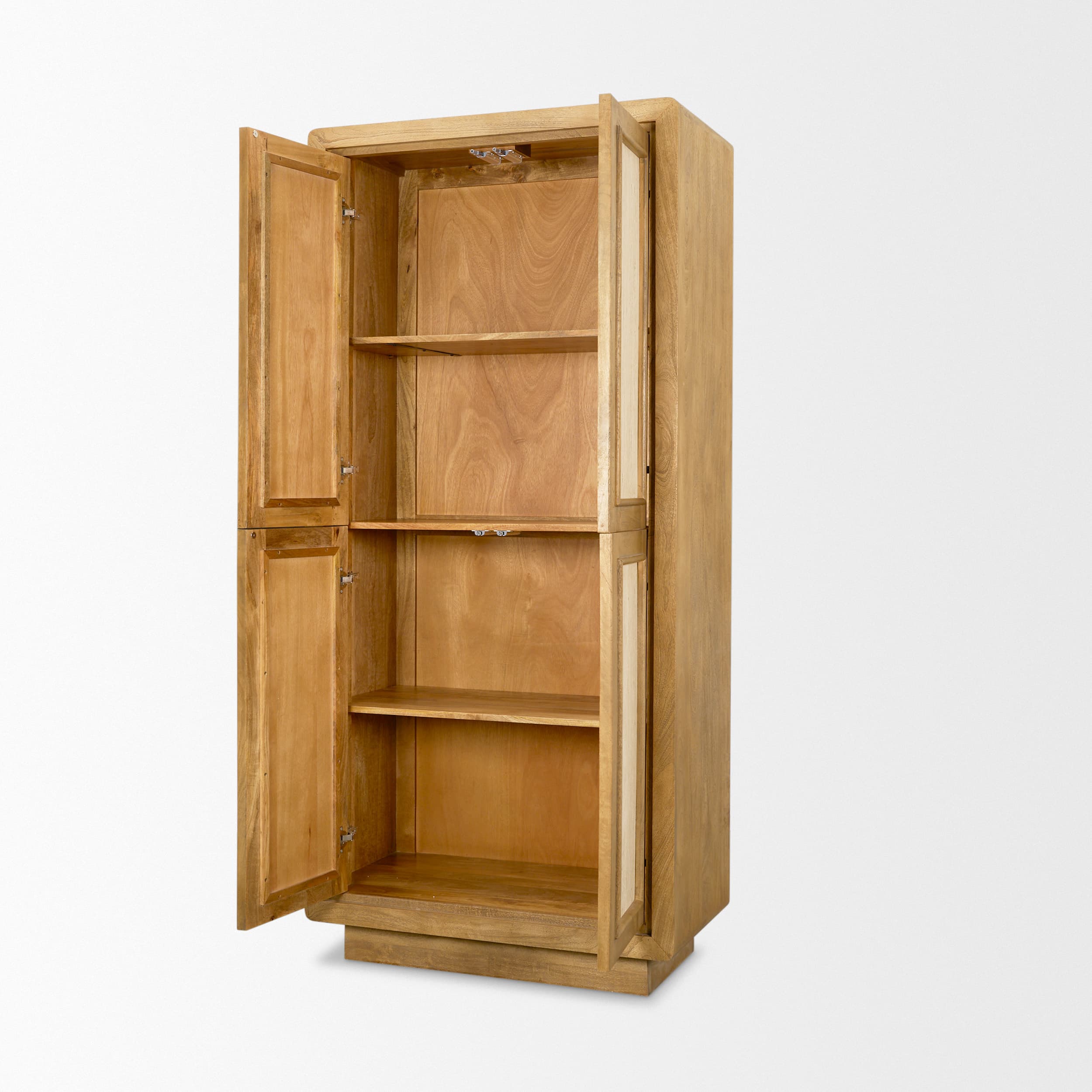Valterra Light Brown Wood w/ Travertine 4 Door Tall Cabinet — product photograph