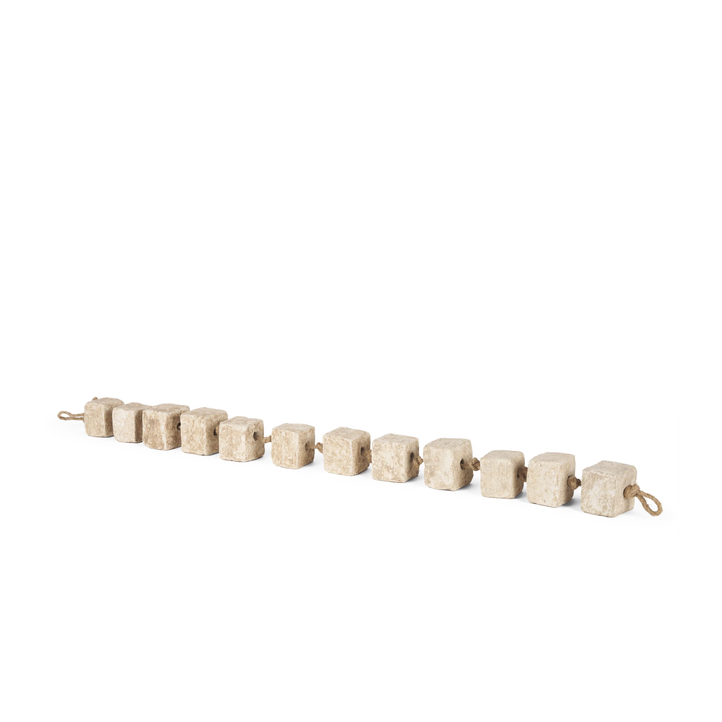 Mala Beige Paper Mache Cube Garland — product photograph