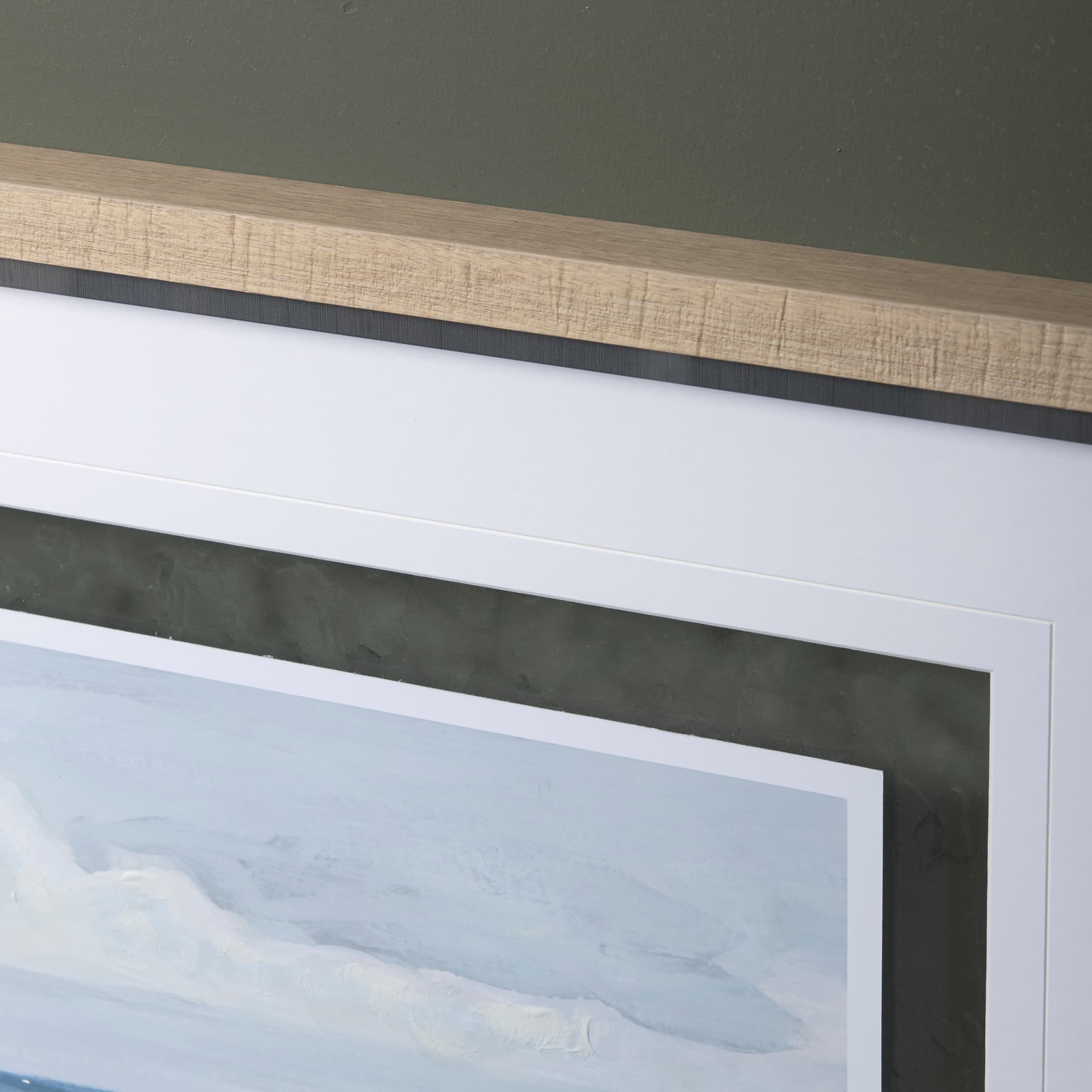 Grey Sky II by Mercana Studio a Hand Embellished Textured Framed Art Print Matted under Glass — product photograph