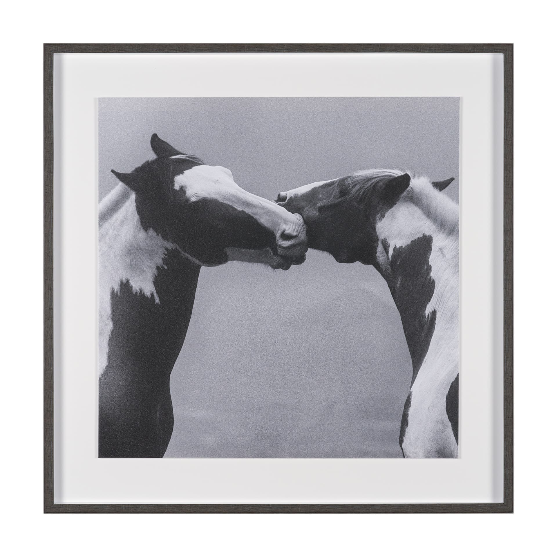 Horse Harmony - Nuzzle by Laura Warren a Hand Embellished Framed Photo Art Print Matted under Glass — product photograph
