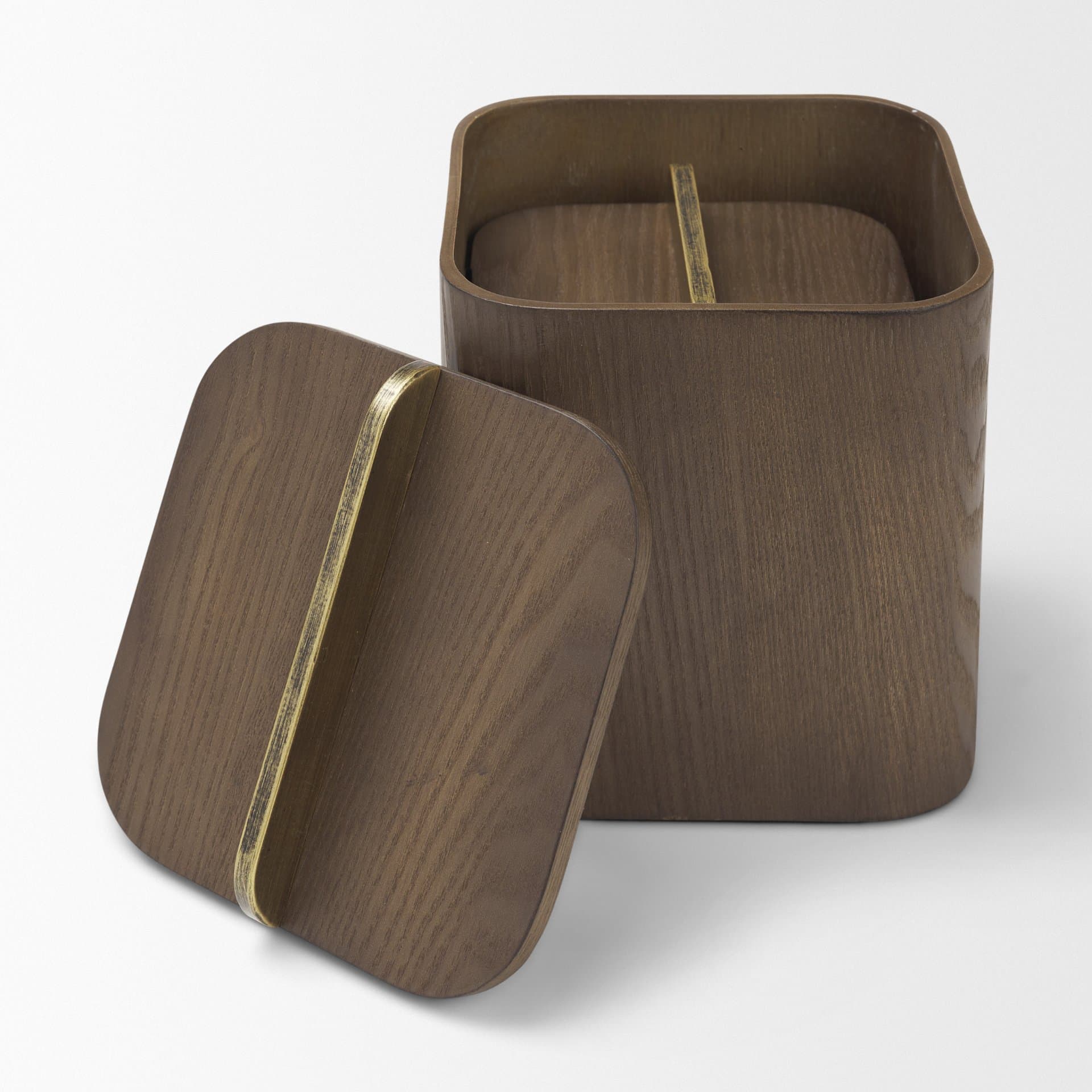 Benton Brown Wood w/ Brass Handle Decorative Box Set — product photograph