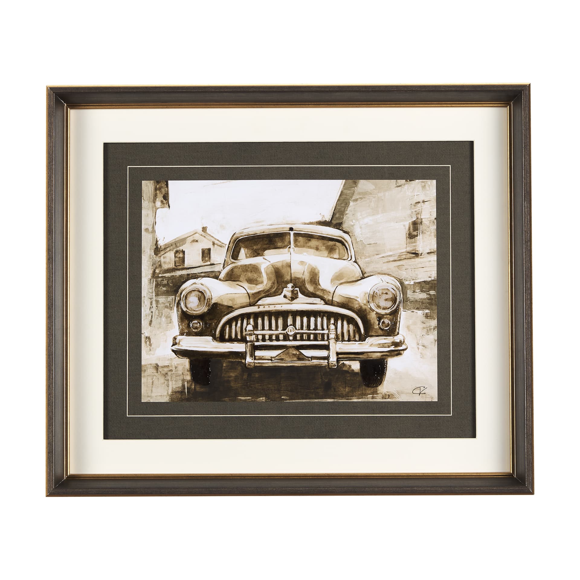Vintage Car Picture III by Mercana Studio Hand Embellished Framed Art Print Matted under Glass — product photograph