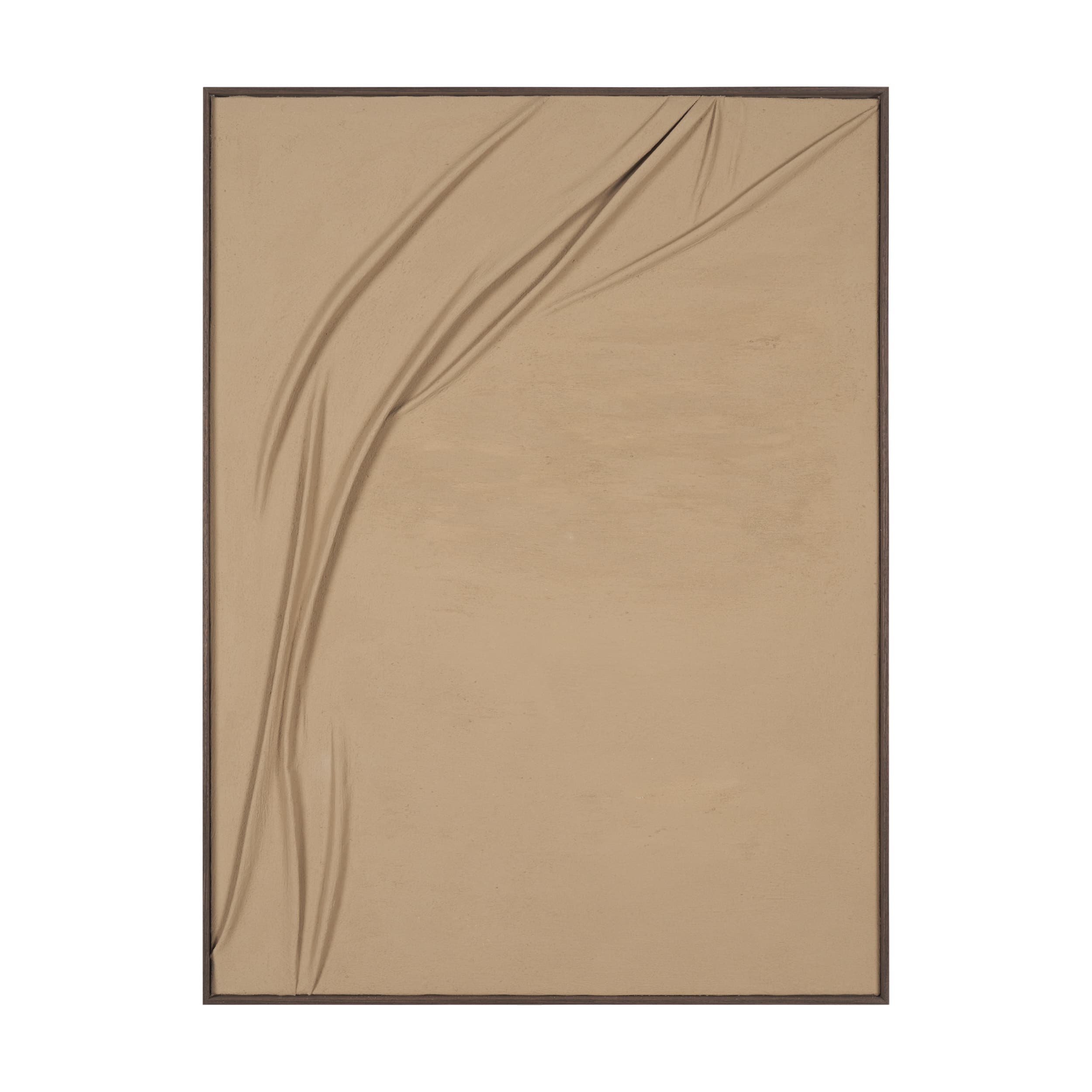 Drape III Camel Fabric Dimensional Framed Art — product photograph