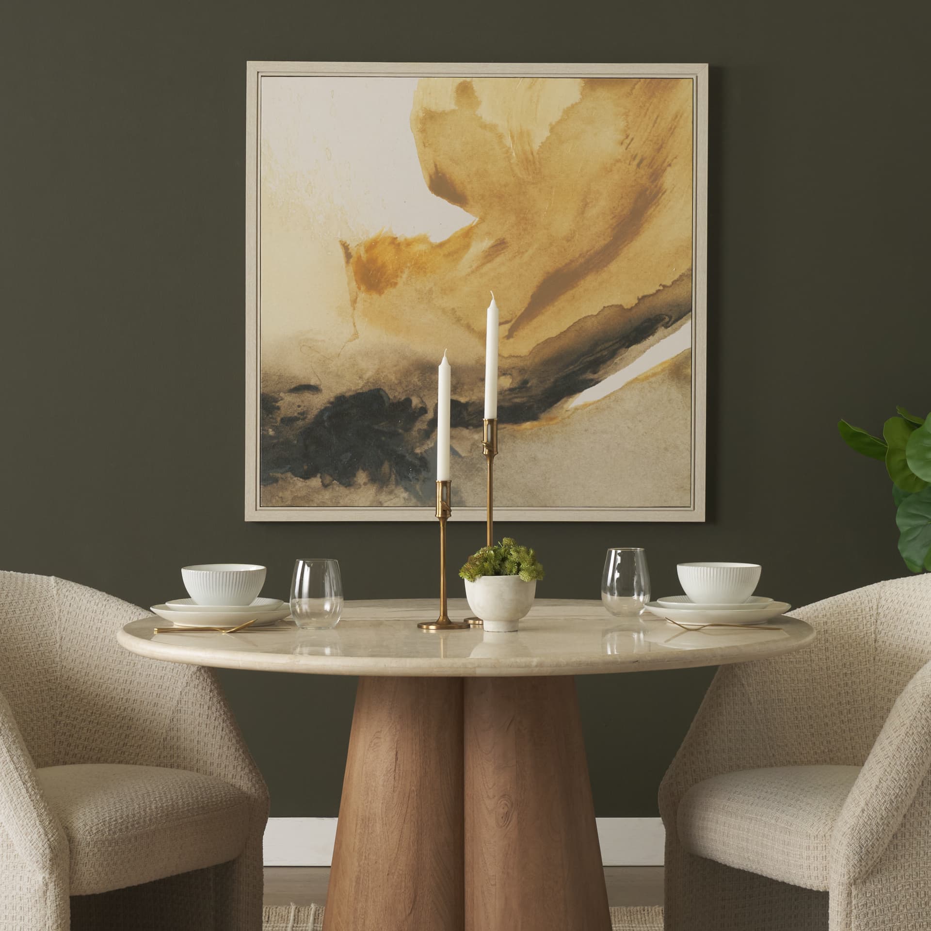 Discovery by Ira Havuka Hand-Embellished Textured Framed Canvas Artwork — in a styled room