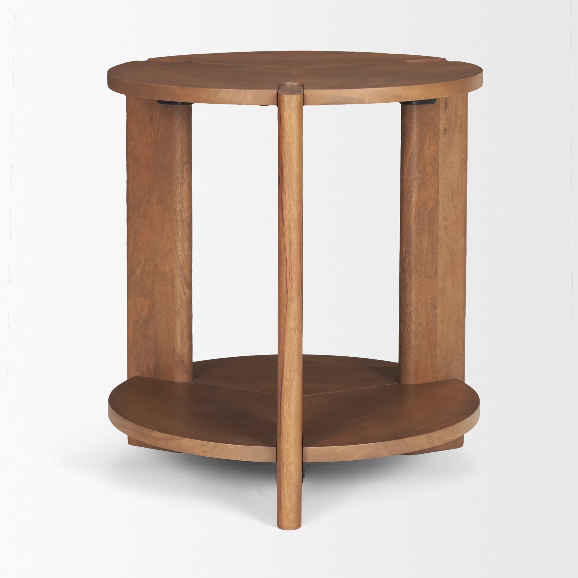 Hisako Mid Brown Open Round Accent Table — product photograph