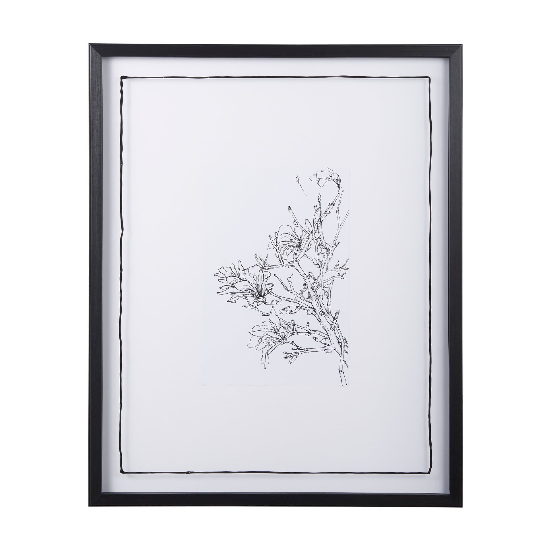 Spring Blooming VI by Mercana Studio a Hand Embellished Textured Framed Art Print Matted under Glass — product photograph