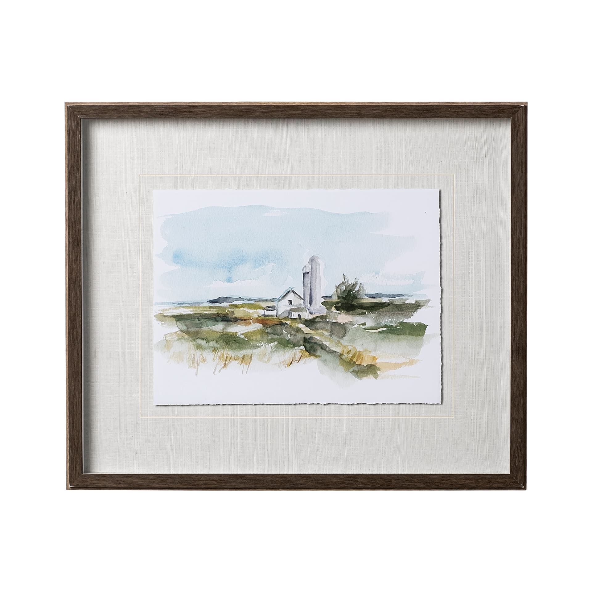 Rural Plein Air I by Ethan Harper a Hand Embellished Textured Framed Art Print Matted under Glass — product photograph