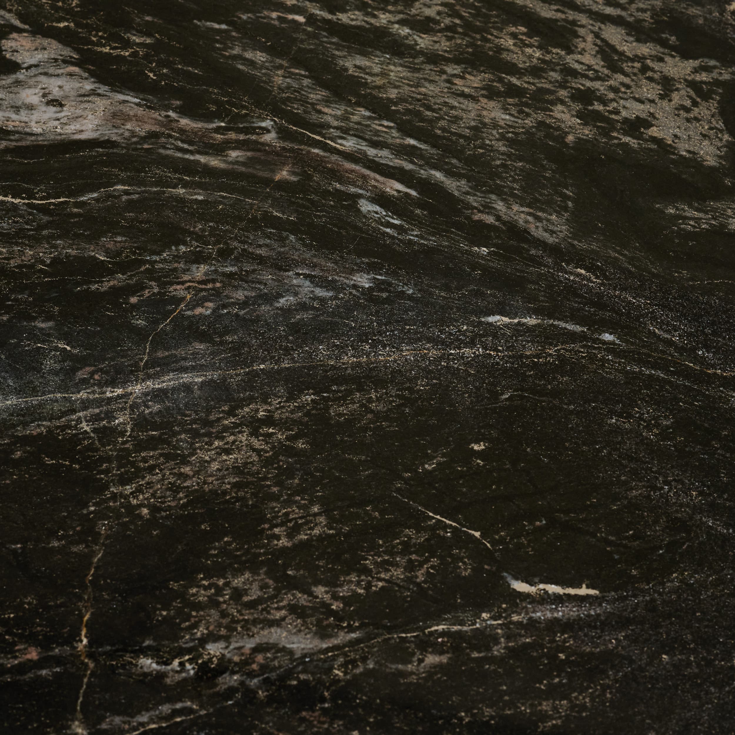 Quadra 20" Solid Black Marble Square Coffee Table — product photograph