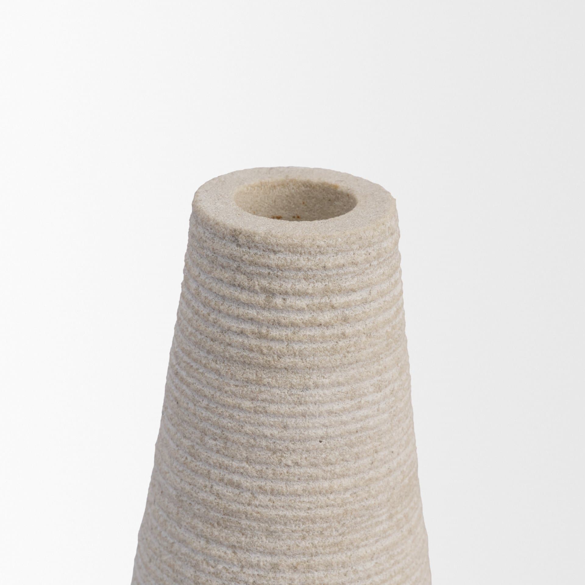 Cono Off-White Marble Cone Shaped Candle Holders (Set of 2) — product photograph