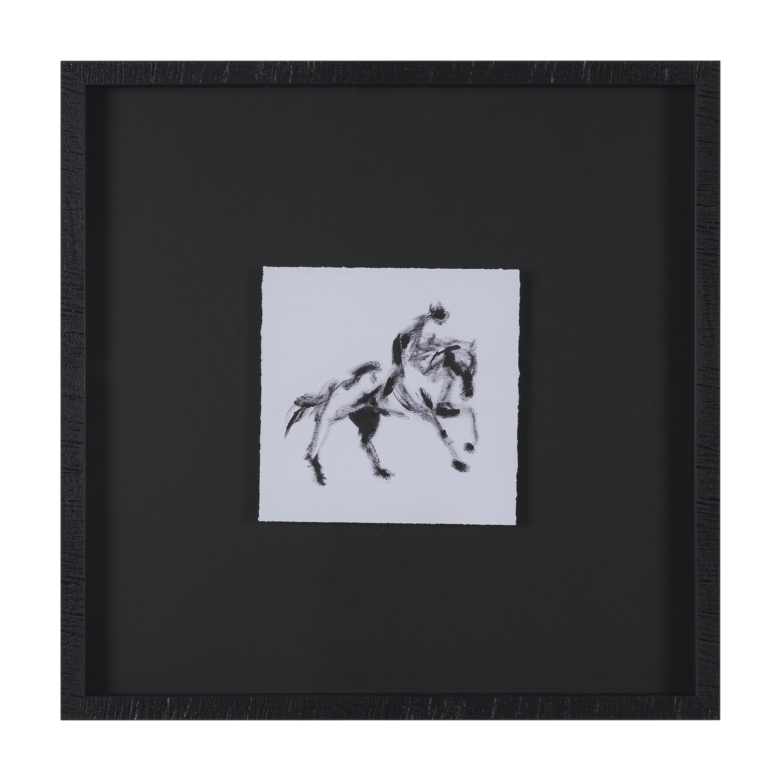 Galloping Silhouette by Santhosh ch Hand-Embellished Framed Artwork Matted under Glass — product photograph