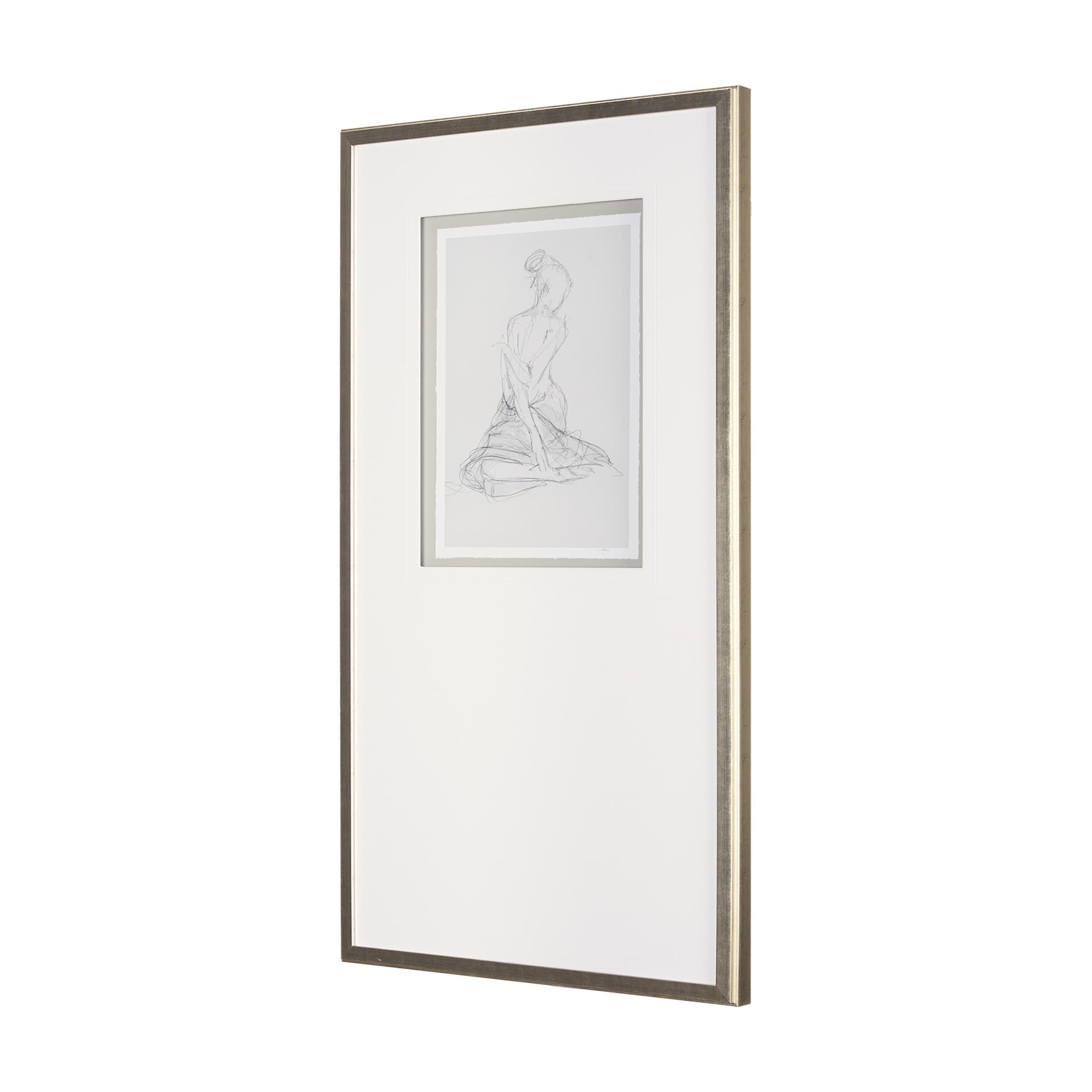 Sitting Model II by Mercana Studio a Hand Embellished Framed Art Print Matted under Glass — product photograph