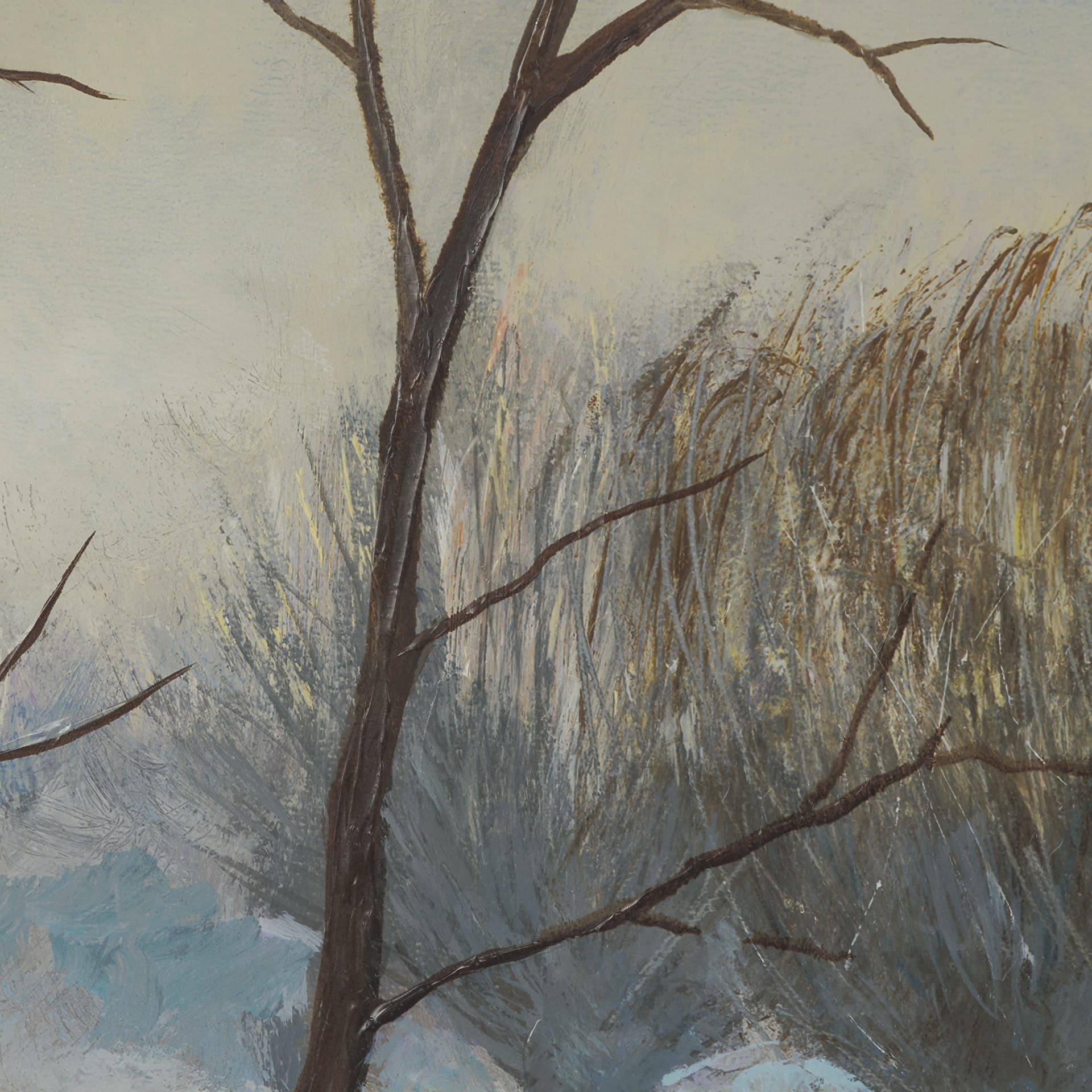 Winter Day III by Mercana Studio Hand Embelished Framed Artwork Matted under Glass — product photograph