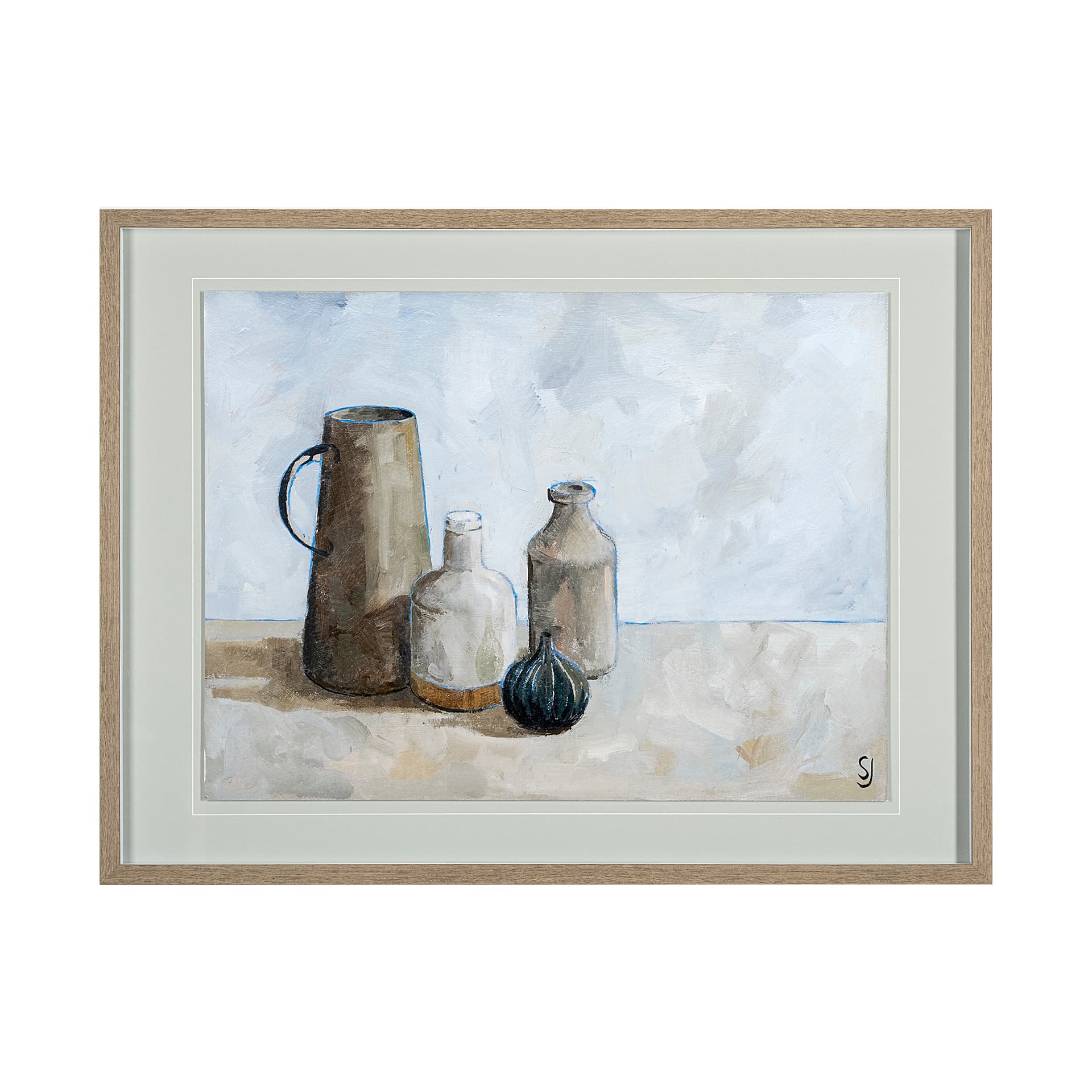 A Collection of Jars by Steven Johnson Hand Embellished Textured Framed Art Photo Matted under Glass — product photograph
