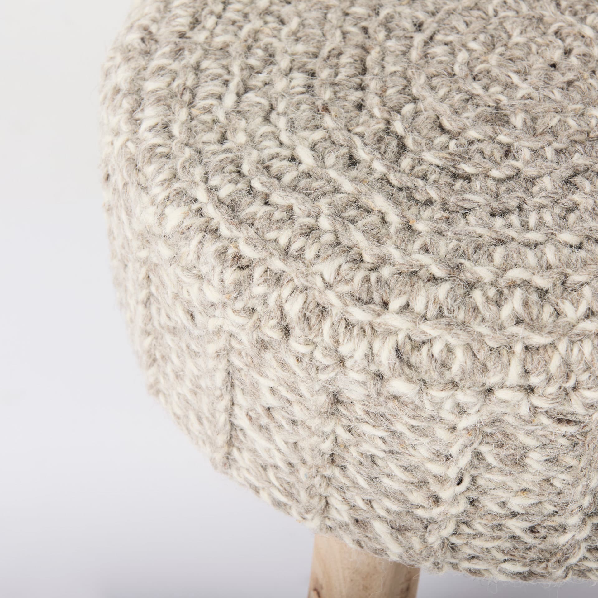 Bina 19.0L x 19.0W x 15.0H Taupe 4 Legged Wool Stool — product photograph