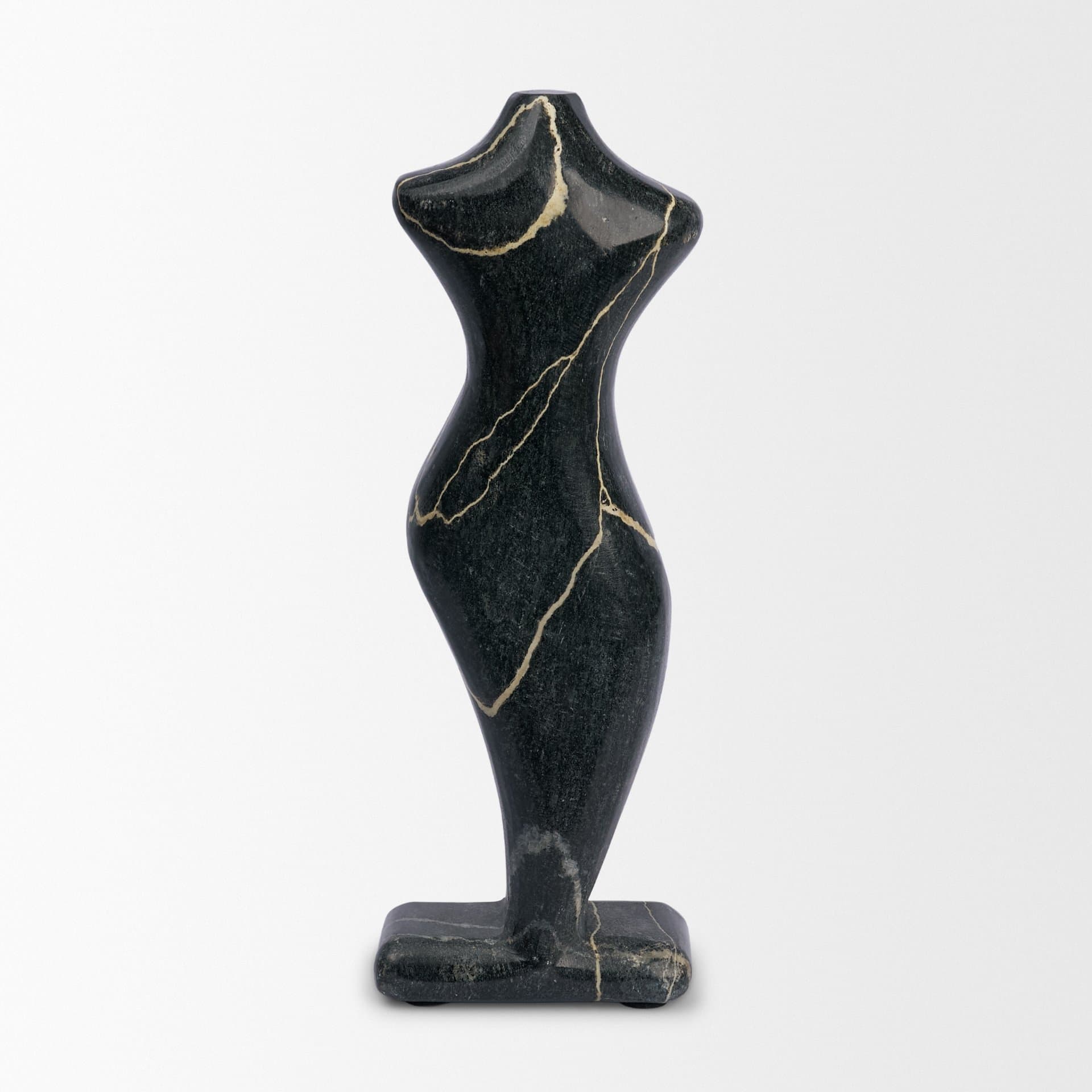 Contour Black Marble Silhouette Decorative Object — product photograph