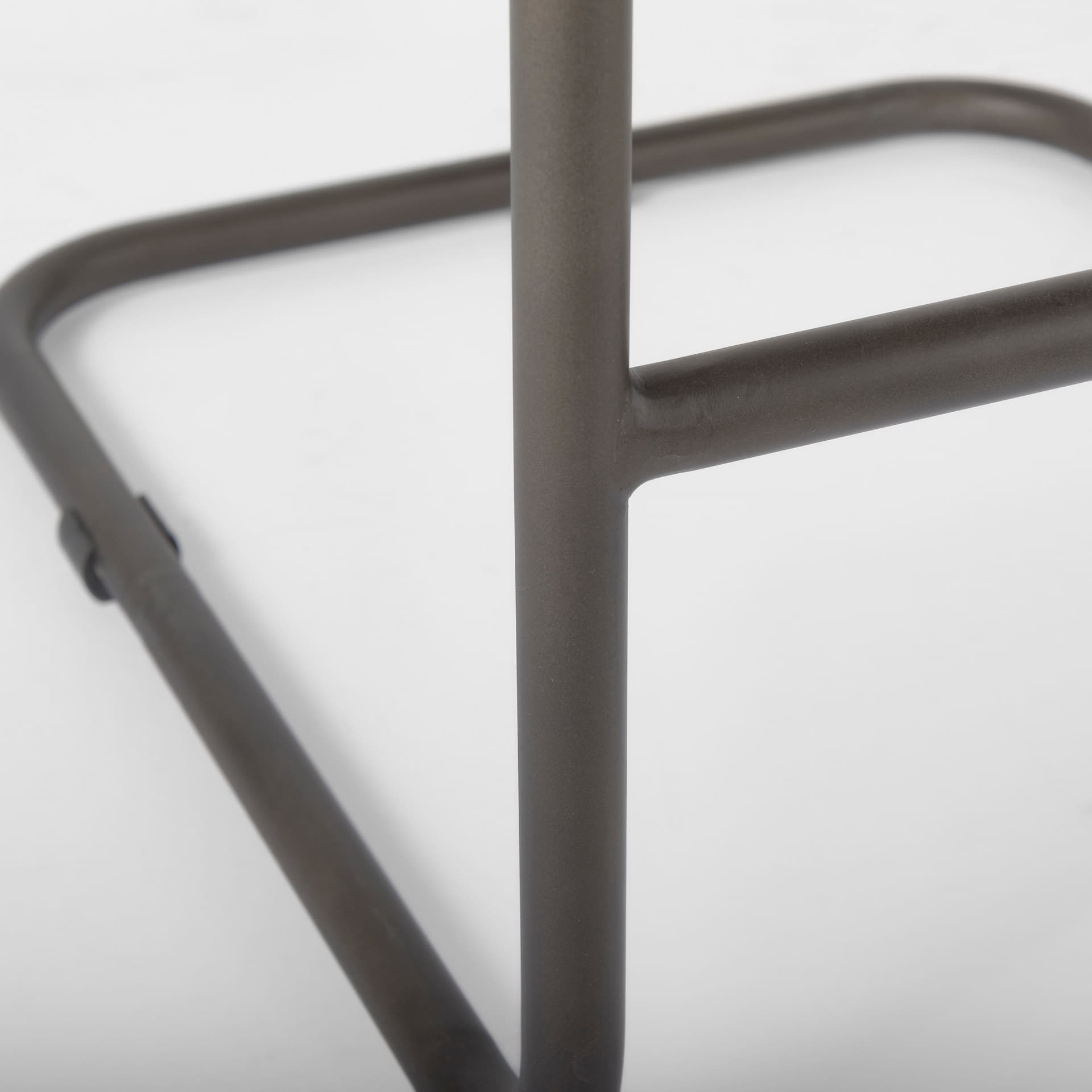 Berbick Backless 43in Seat Bar Stool | Brown/Gray Suede w/ Gray Metal — product photograph
