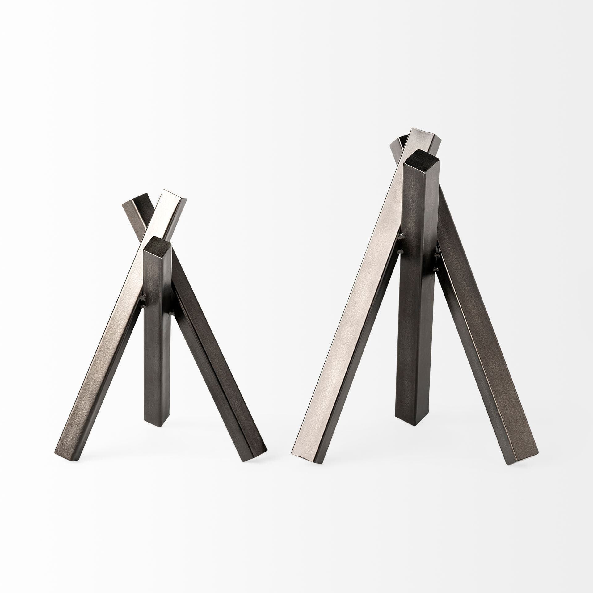 Bastian (Large) 9L x 8W Black Metal Abstract Object — product photograph
